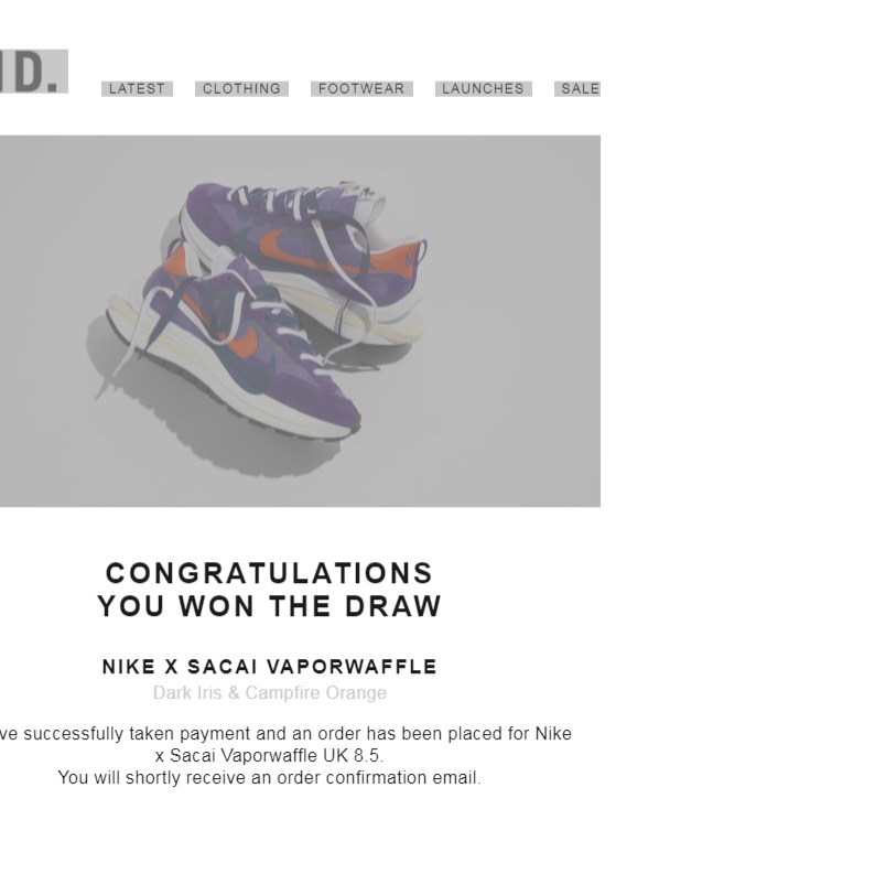 Nike x Sacai VaporWaffle Dark Iris 착용 스타일