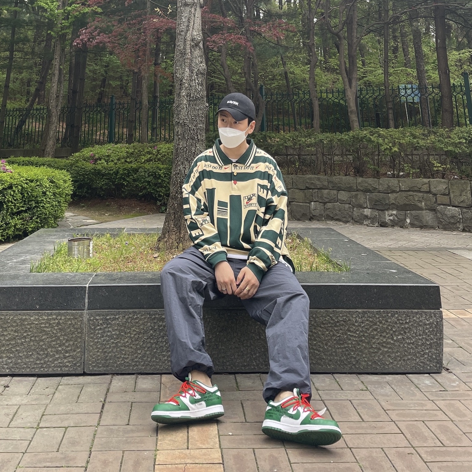Nike x Cactus Plant Flea Market Long Sleeve Polo Natural - US/EU, Nike x Stussy Beach Pants Off Noir 착용 스타일