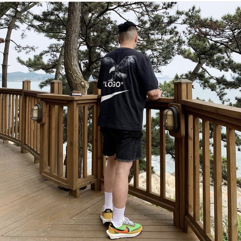 Nike x Off-White Mercurial NRG X T-Shirt Black, Nike x Sacai LDWaffle Green Multi 착용 스타일 - 2