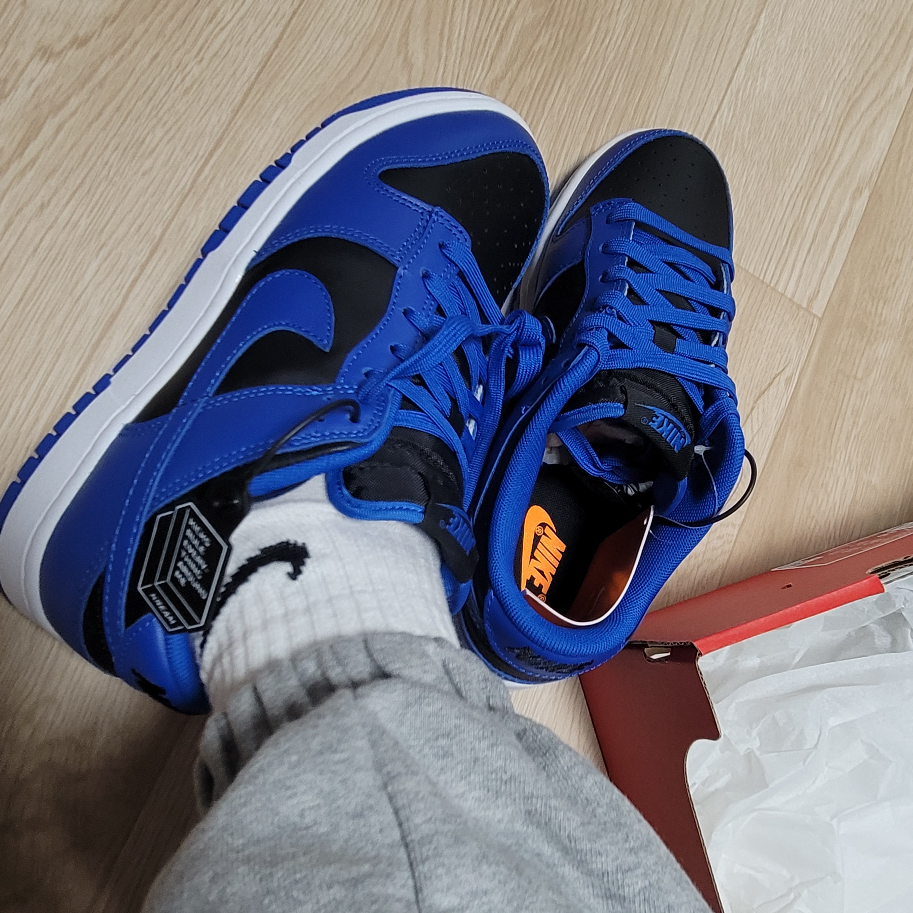 Nike Dunk Low Retro Hyper Cobalt ์ฐฉ์ฉ ์คํ์ผ