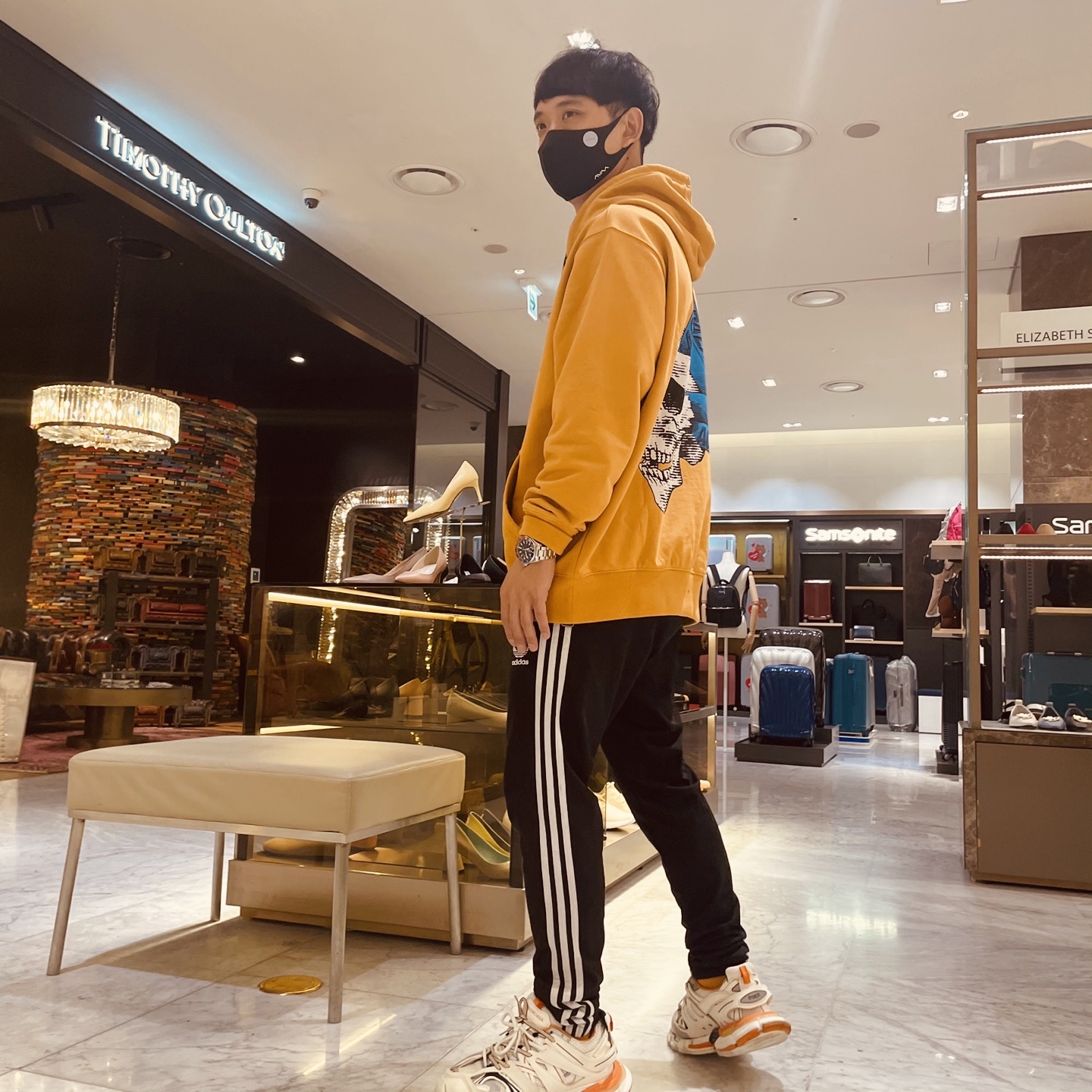 Palace Tri-Crusher Hood Camel - 20FW, (W) Balenciaga Track Sneakers White Orange 착용 스타일