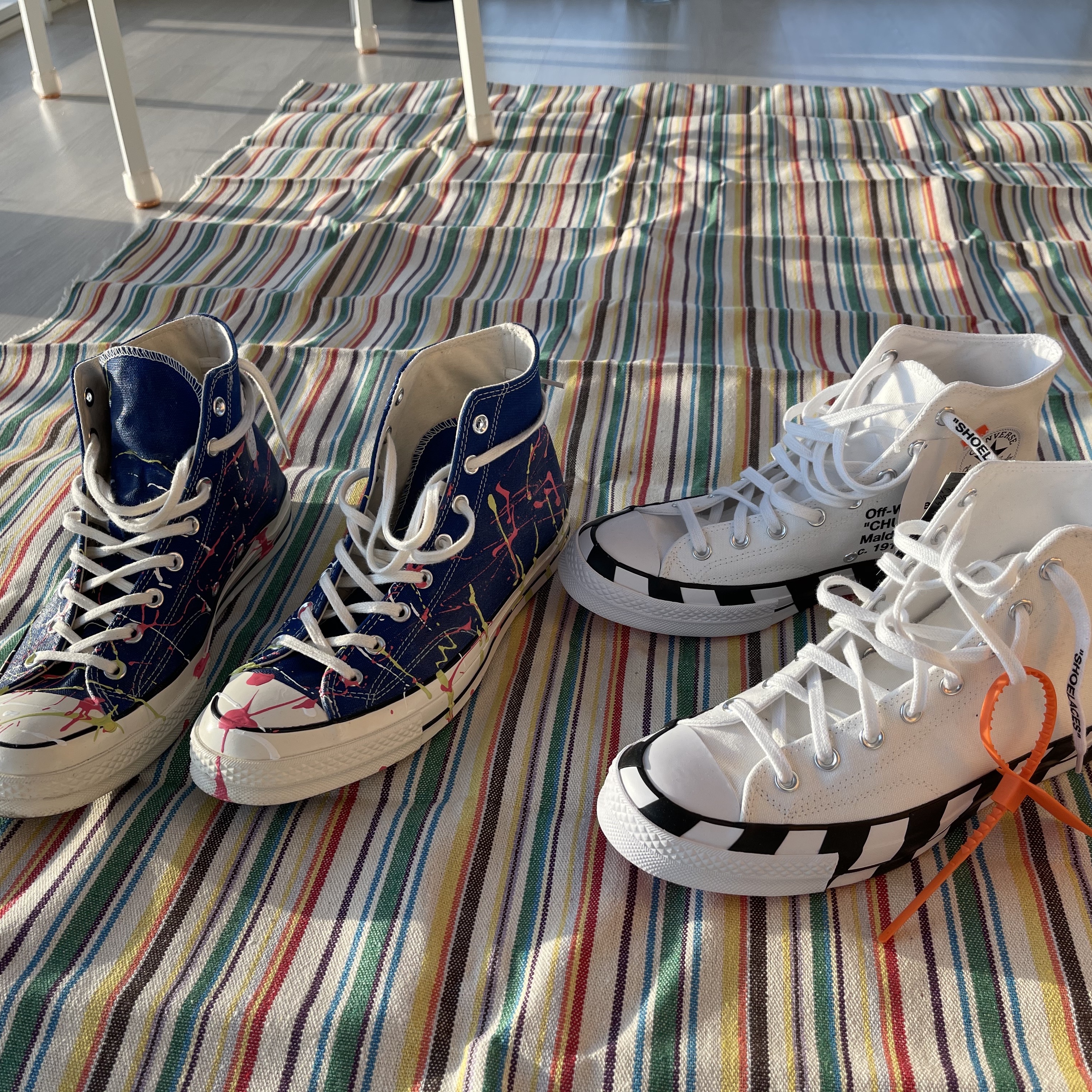 Converse Chuck 70 High Rush Blue, Converse x Off-White Chuck 70 High V2 2021 착용 스타일 - 2