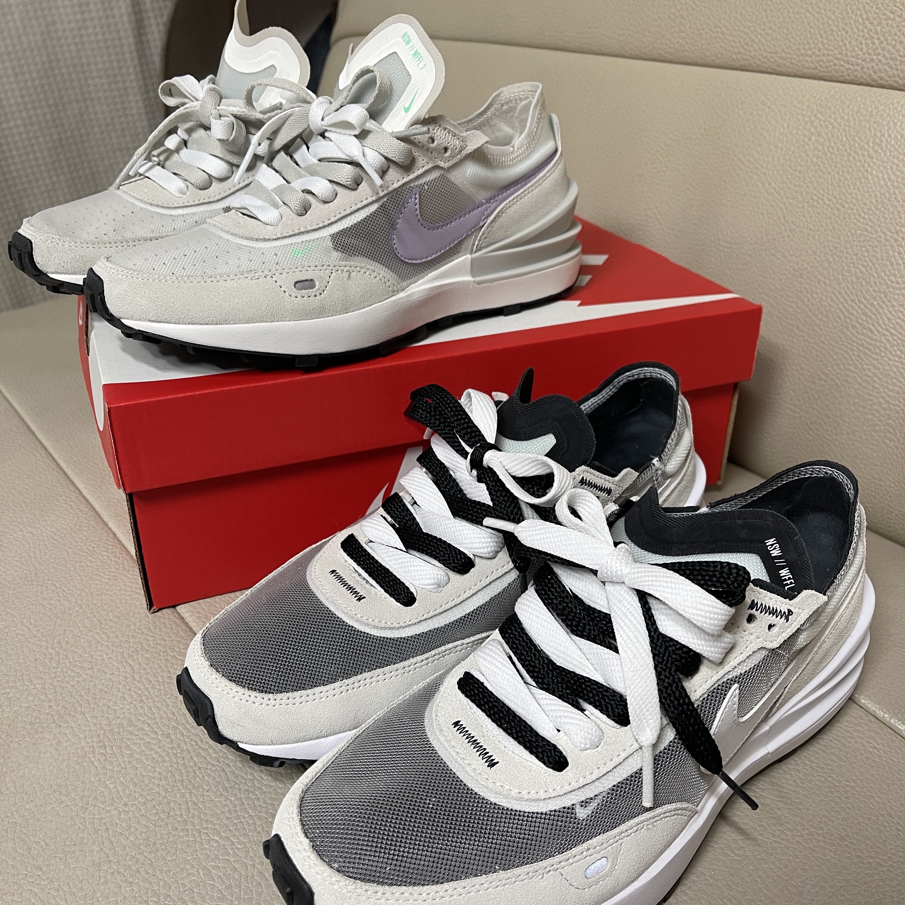 Nike Waffle One Infinite Lilac, (W) Nike Waffle One Underbrush 착용 스타일 - 1