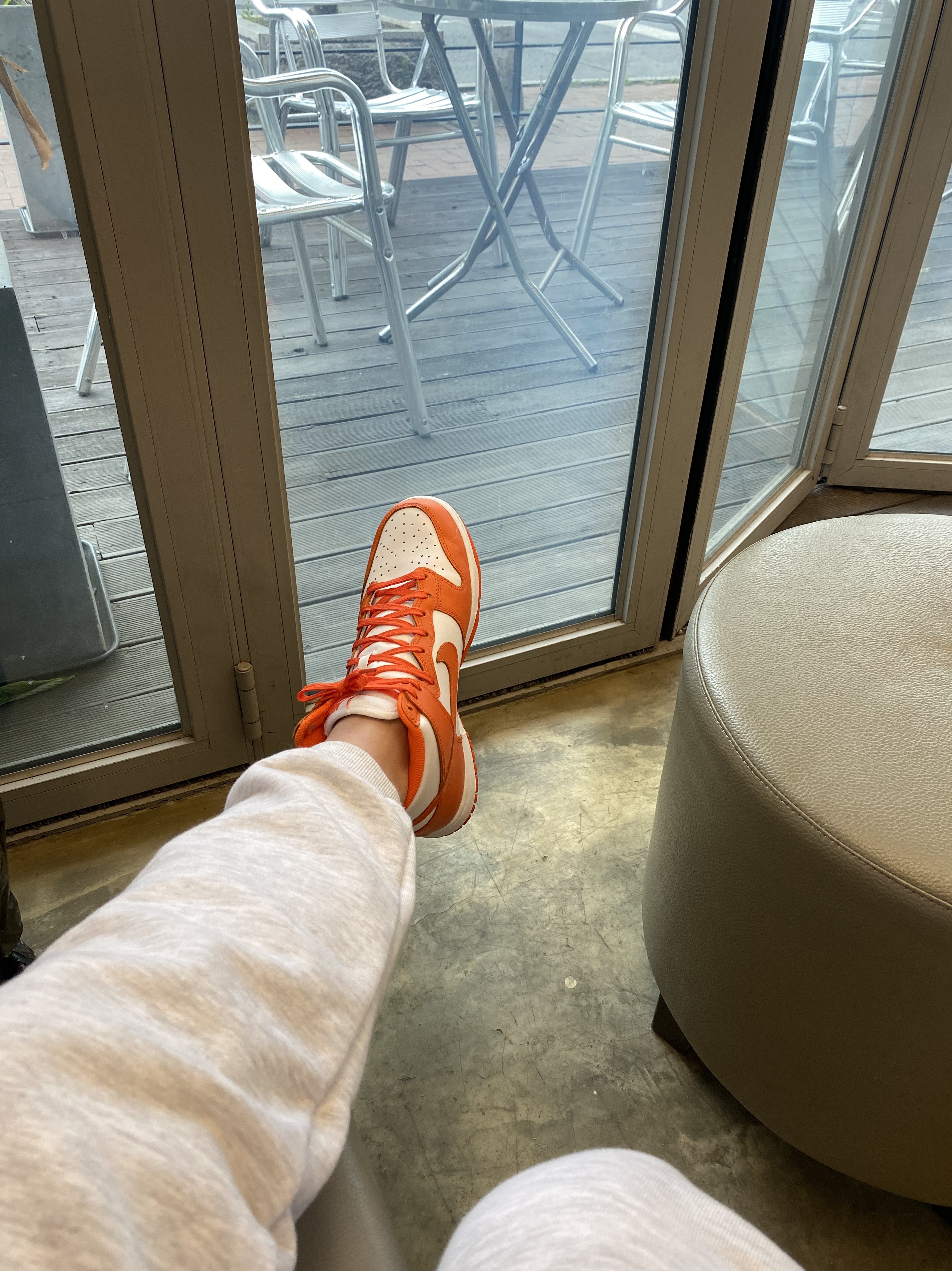 (W) Nike Dunk High Orange Blaze, Nike Dunk High Retro Orange Blaze 착용 스타일 - 1