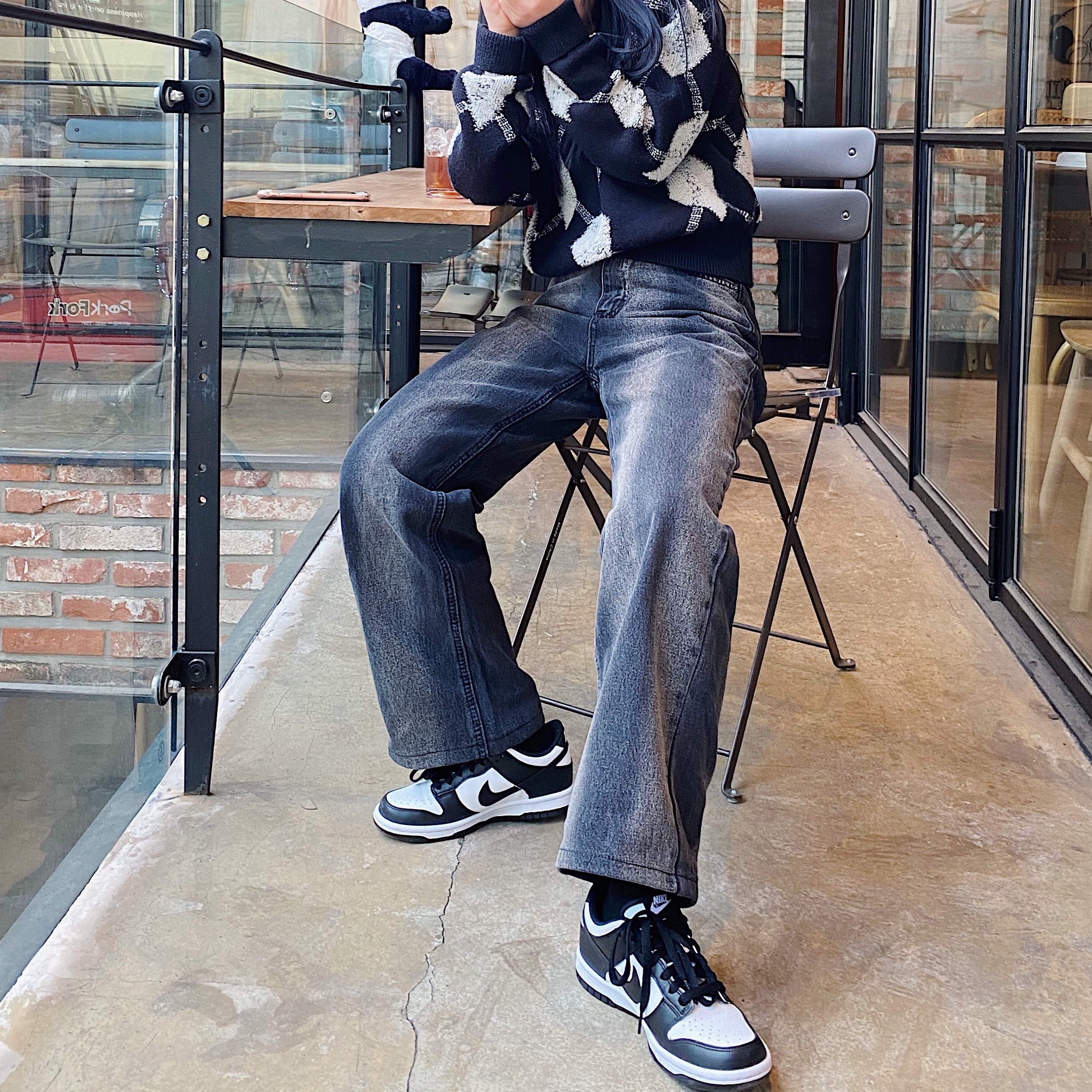 (PS) Nike Dunk Low Black 착용 스타일 - 1