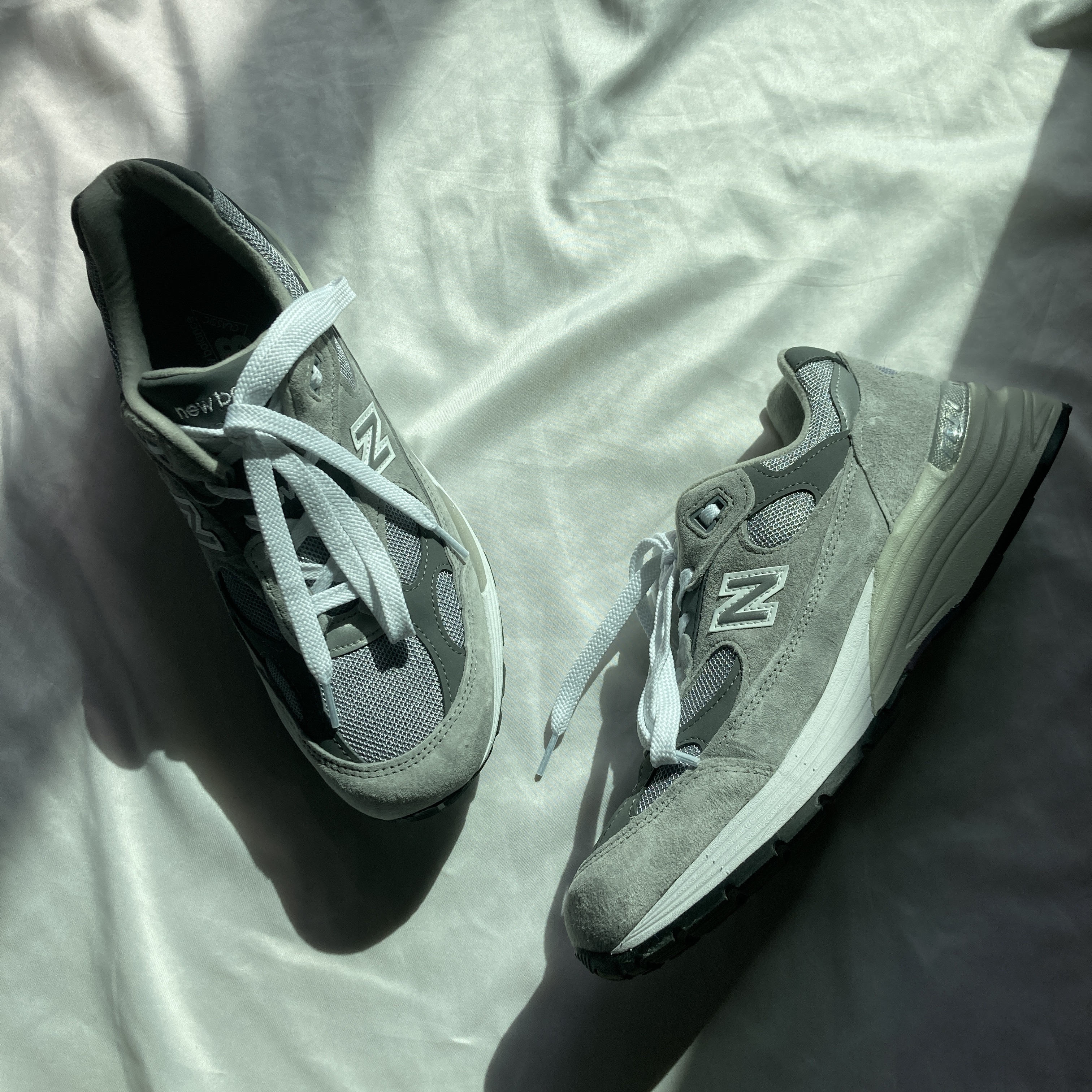 New Balance 992 Made in USA Grey - D Standard 착용 스타일 - 3