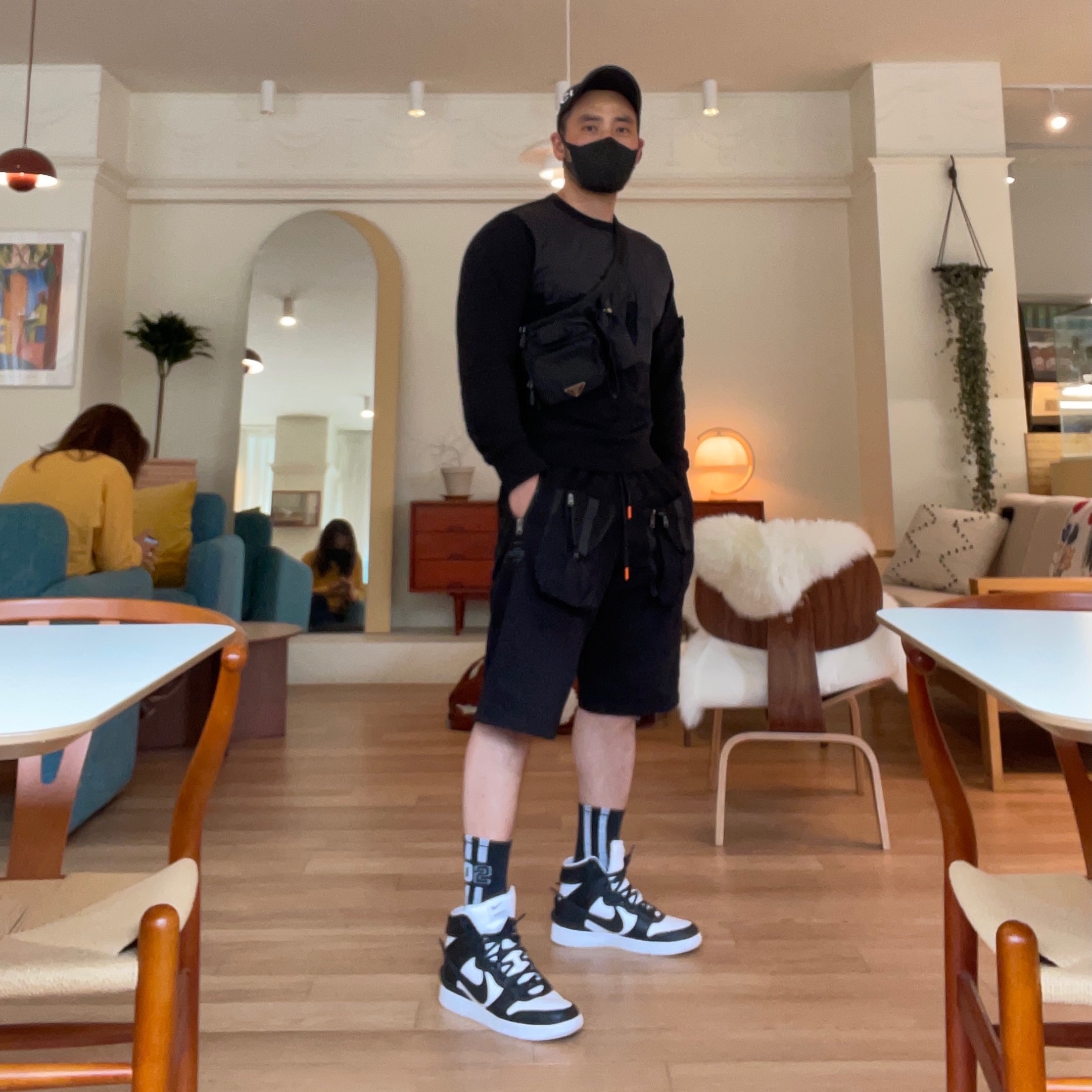 Nike x Ambush Dunk High Black 착용 스타일 - 1