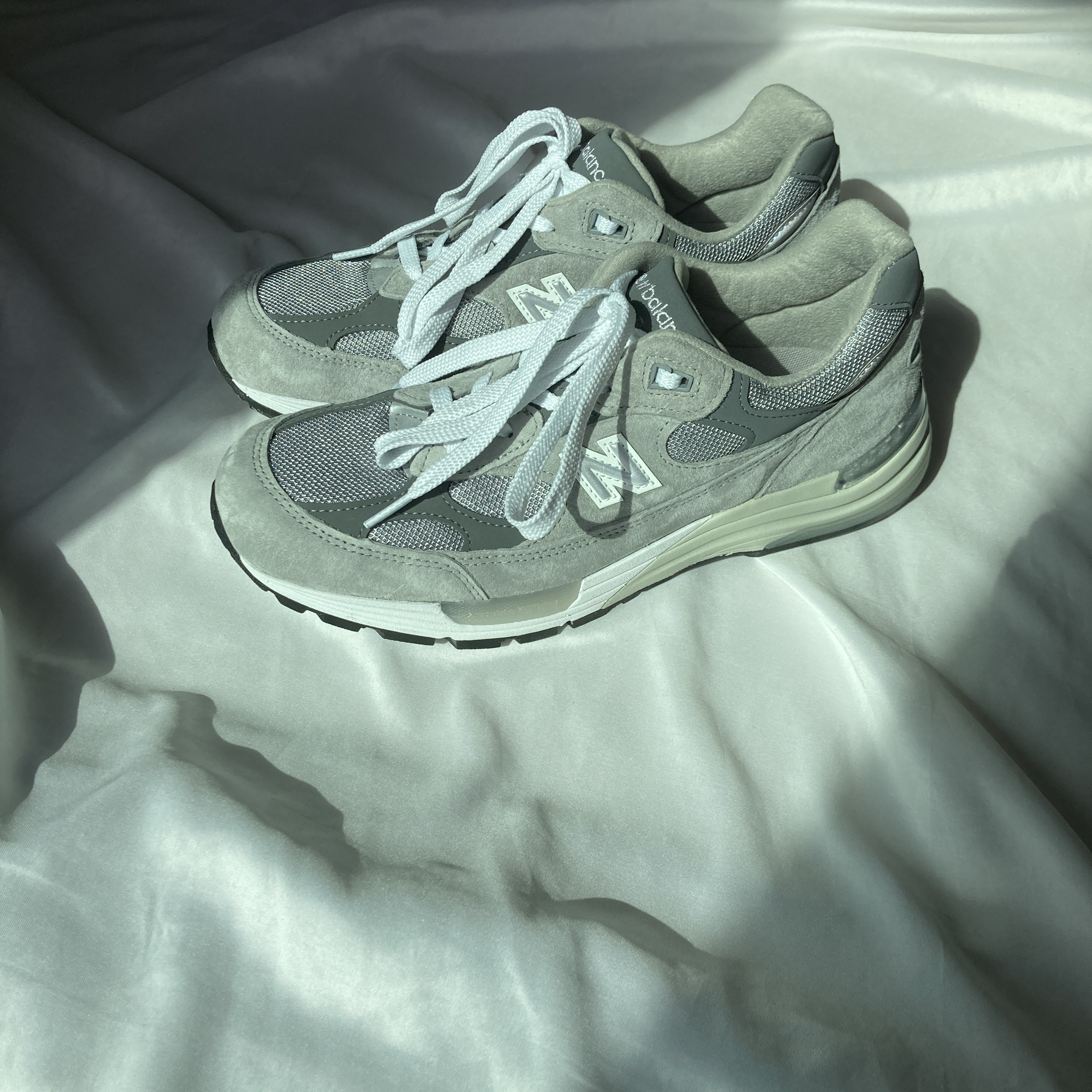 New Balance 992 Made in USA Grey - D Standard 착용 스타일 - 5