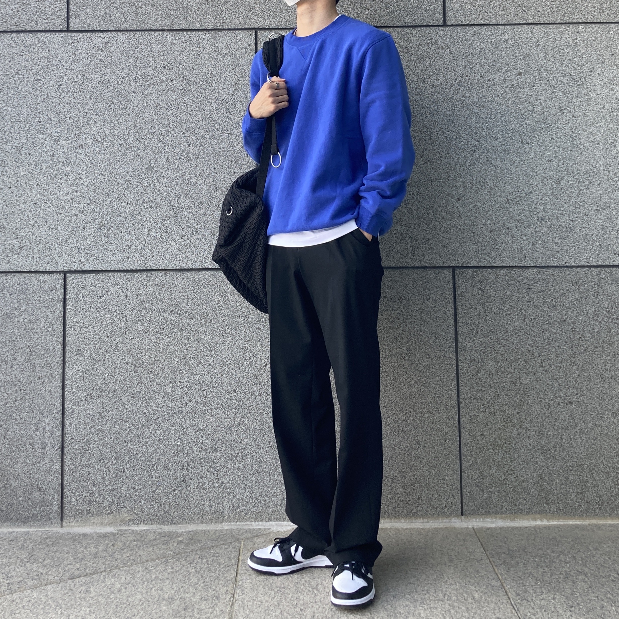 Nike Dunk Low Retro Black 착용 스타일 - 1