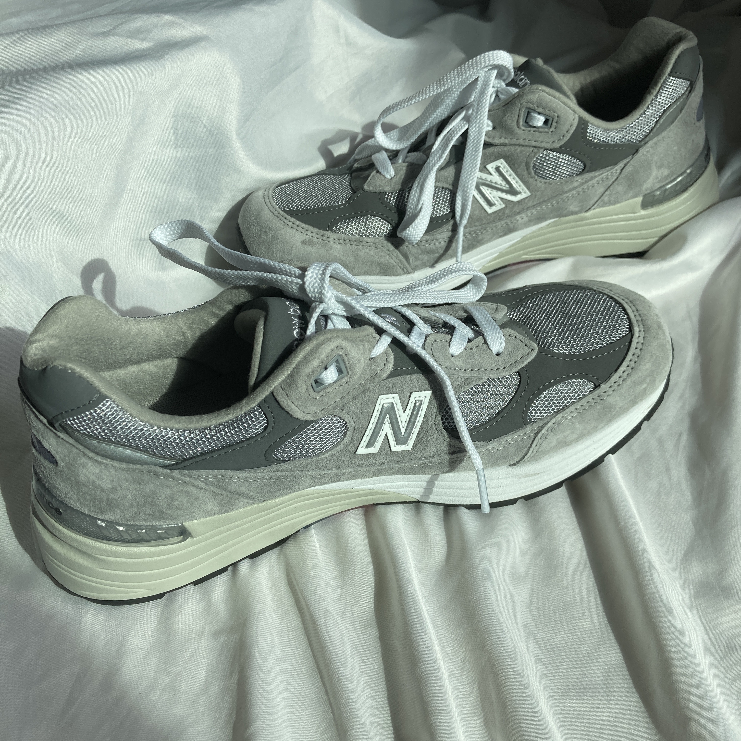 New Balance 992 Made in USA Grey - D Standard 착용 스타일 - 1