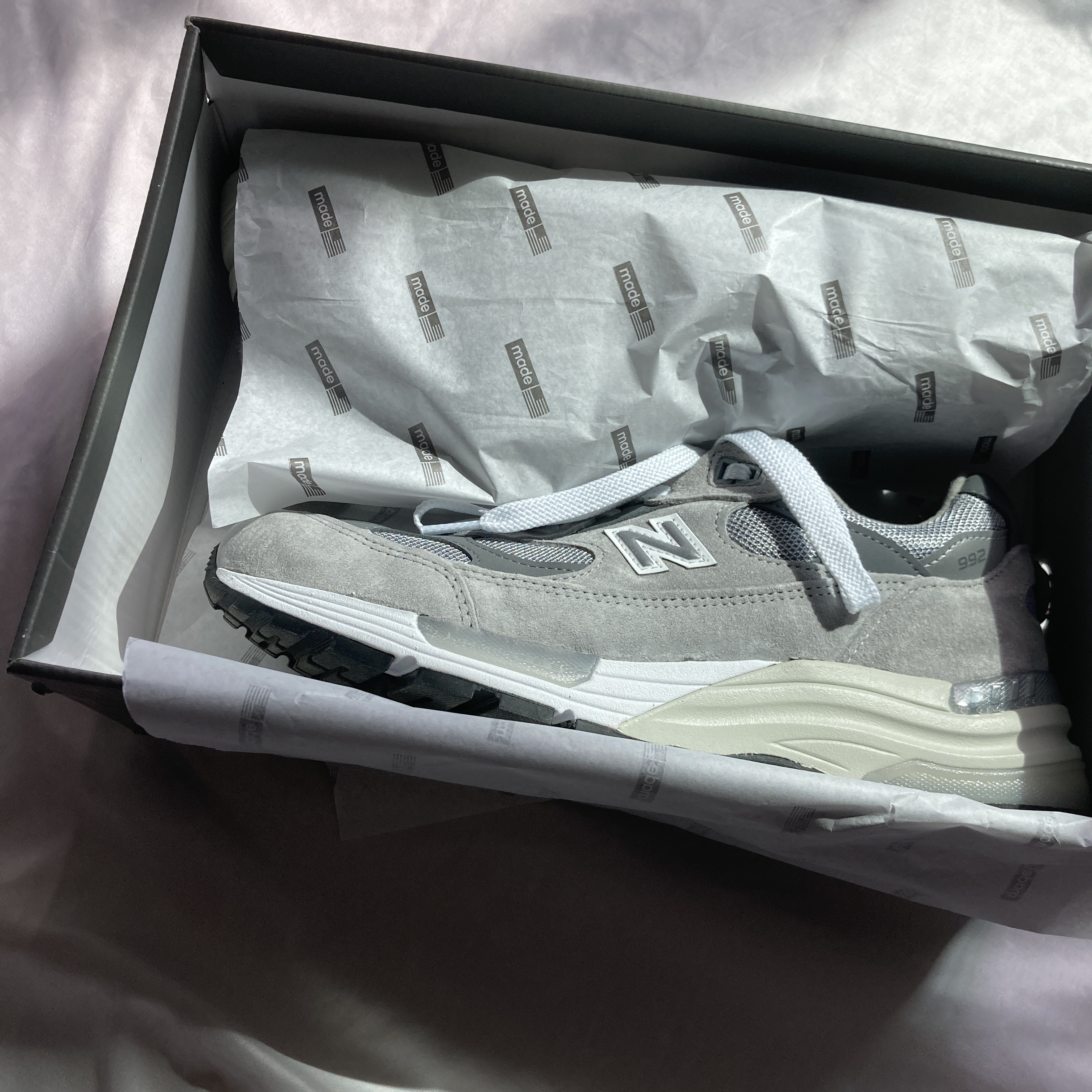 New Balance 992 Made in USA Grey - D Standard 착용 스타일 - 2