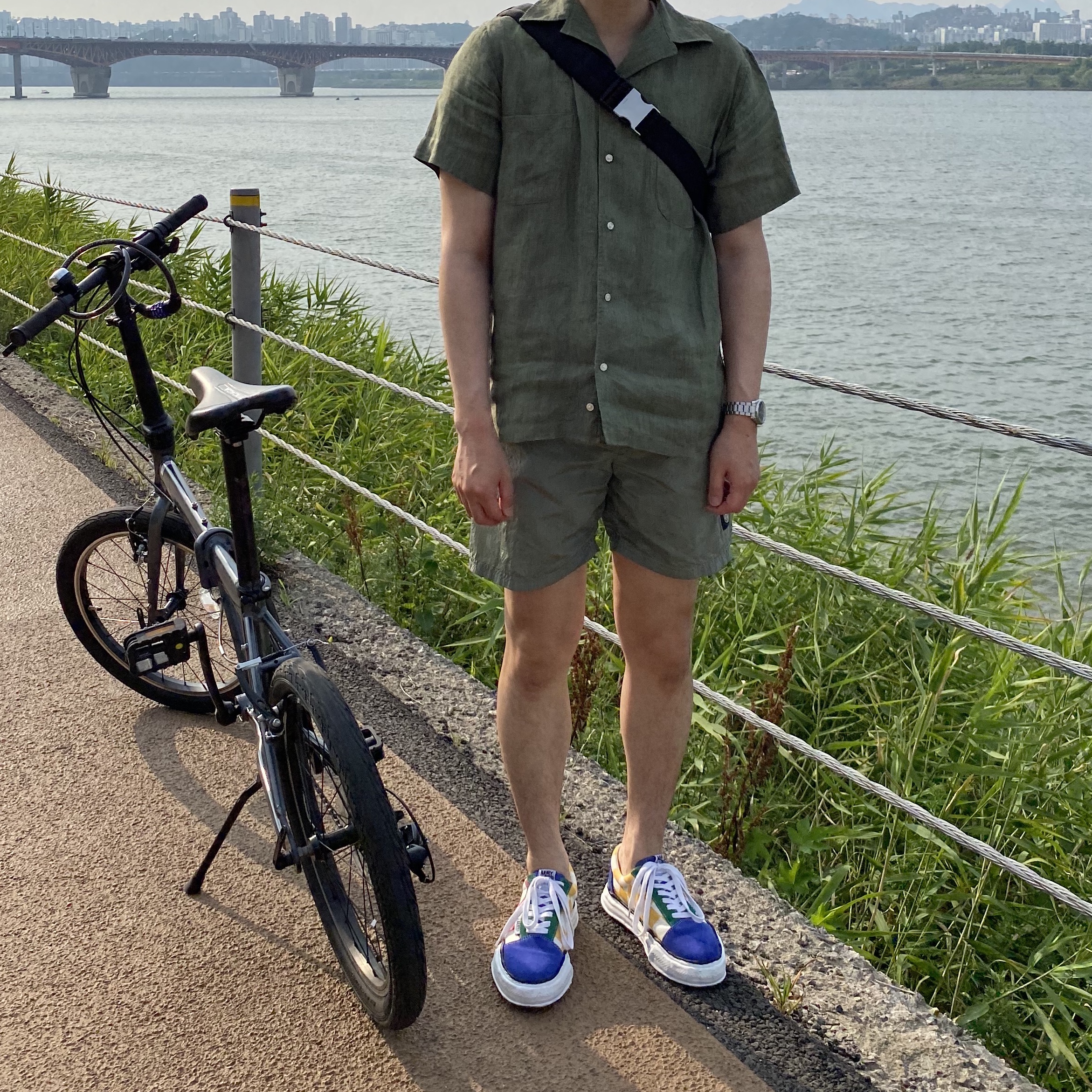 Maison Mihara Yasuhiro OG Sole Big Gingham Low-Cut Sneakers Multi 착용 스타일