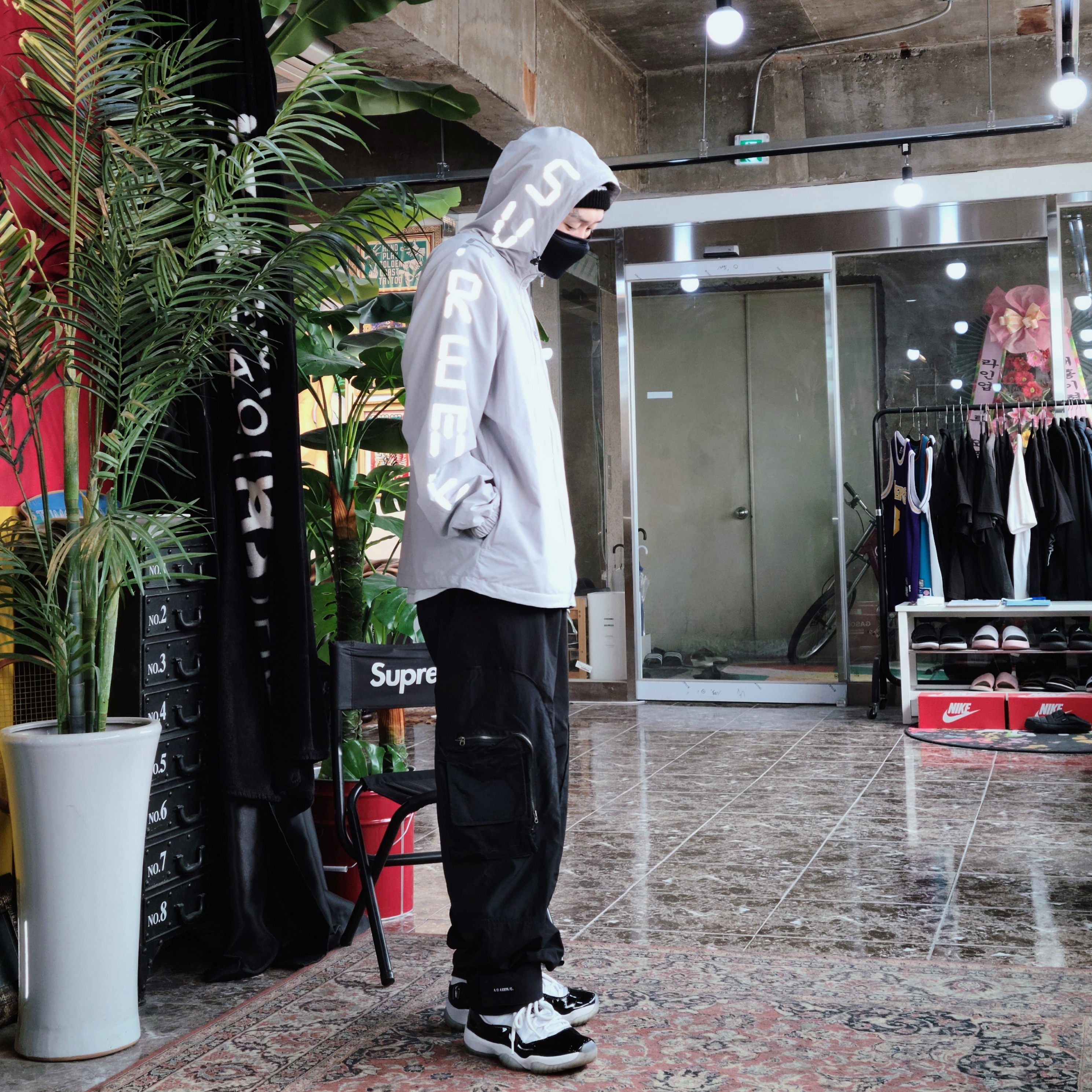 Supreme Loose Gauge Beanie Black, Jordan 11 Retro Concord 2018 착용 스타일