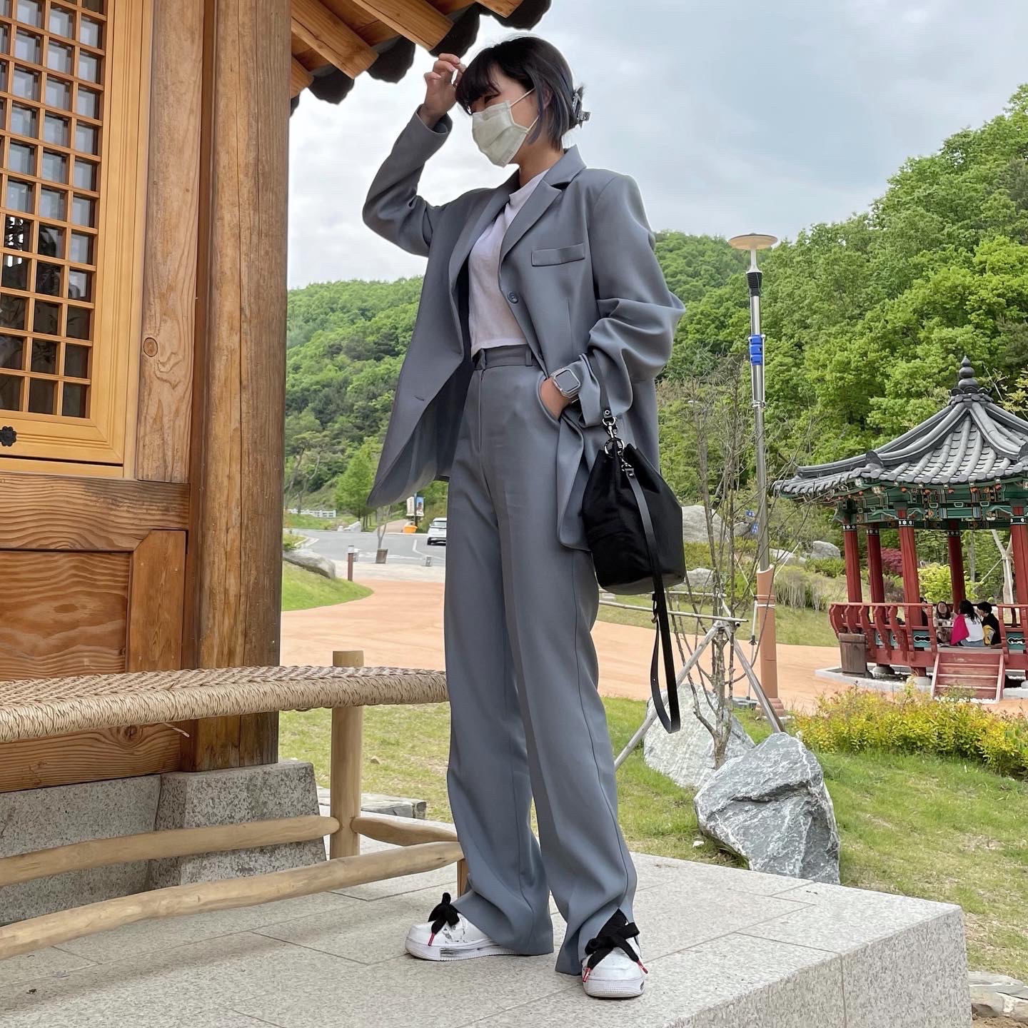 Nike x Peaceminusone Air Force 1 Low Para-Noise 2.0 착용 스타일