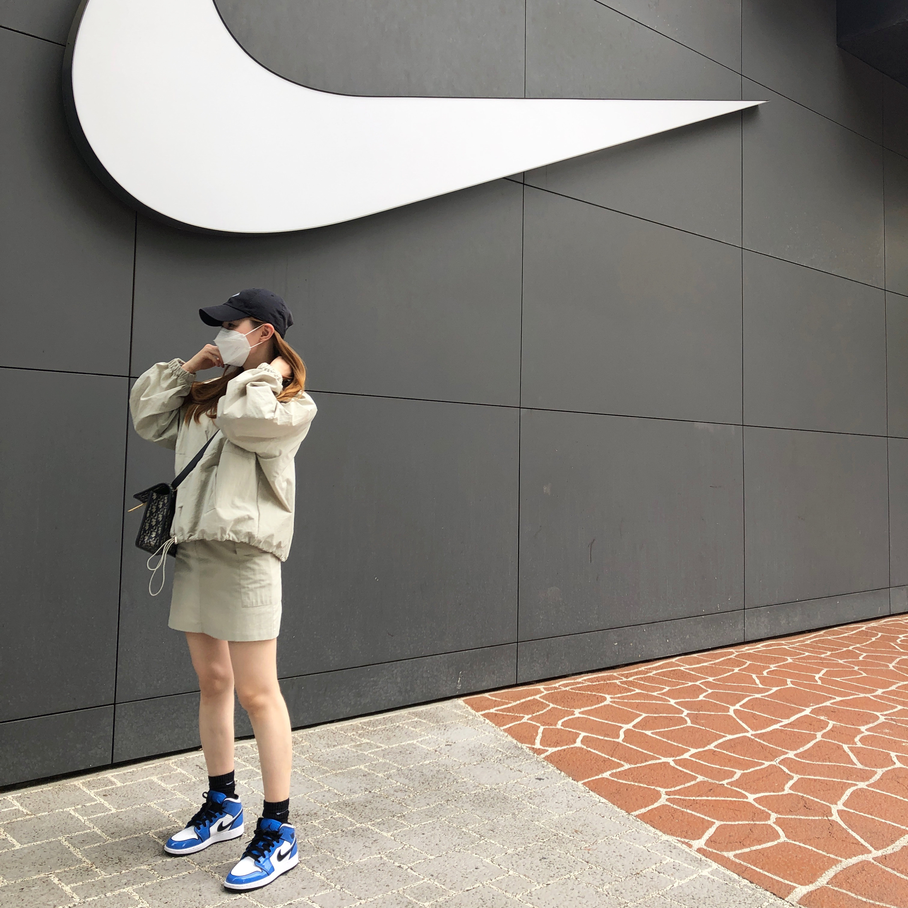 (GS) Jordan 1 Mid SE Signal Blue 착용 스타일