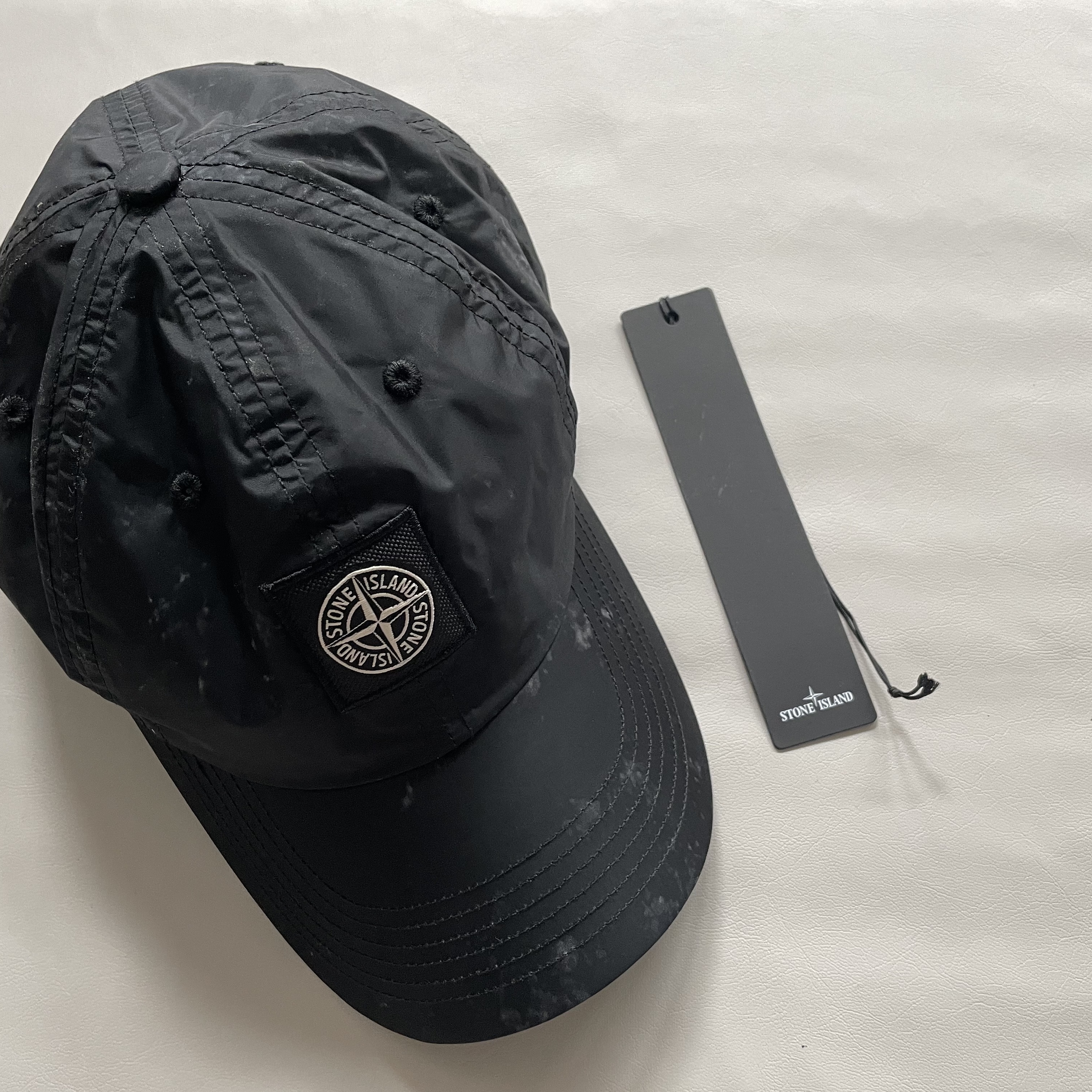 Supreme x Stone Island Painted Camo Nylon 6-Panel Black - 20FW 착용 스타일