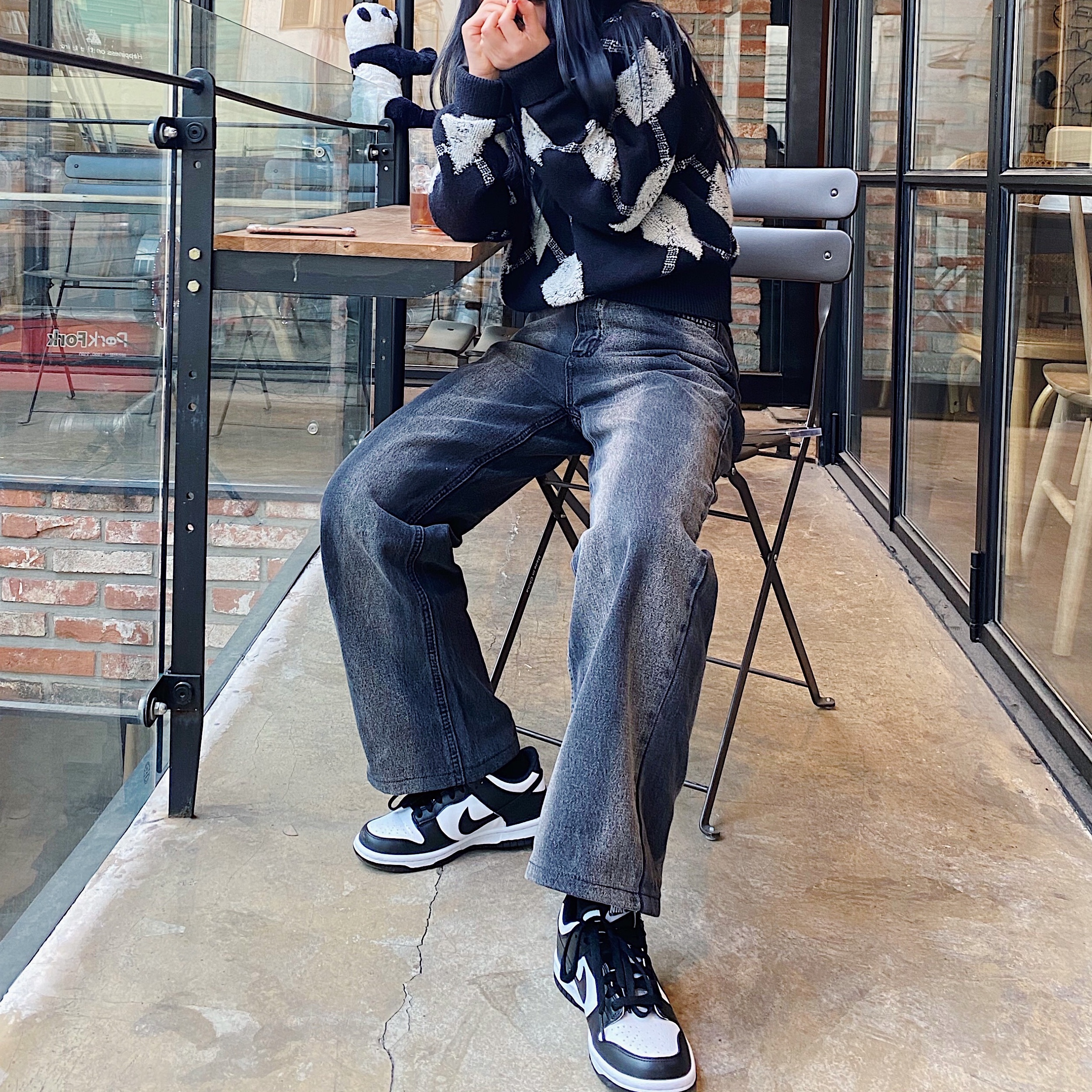 (PS) Nike Dunk Low Black 착용 스타일 - 2