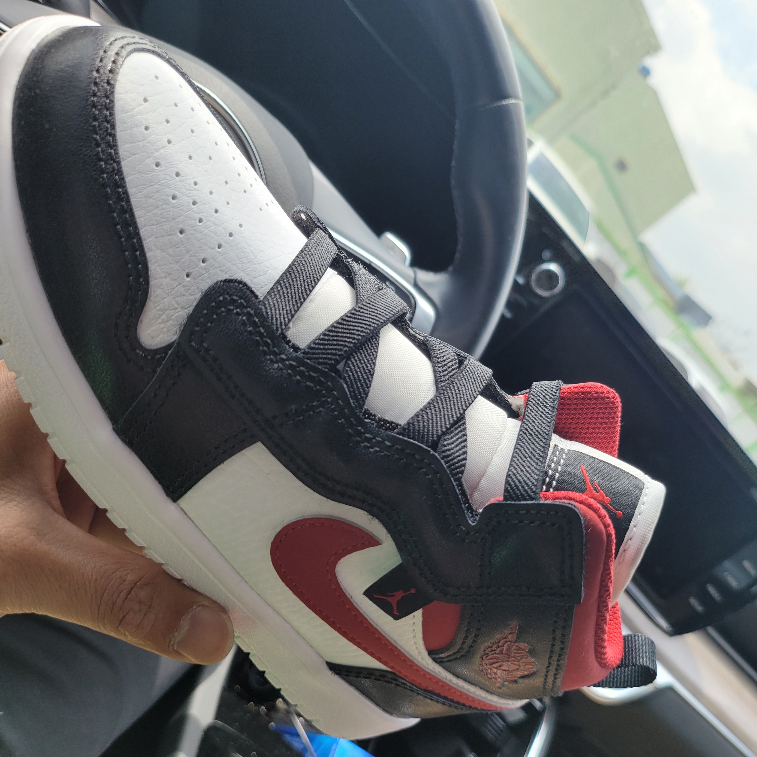 Jordan 1 Mid Gym Red Black White, (PS) Jordan 1 Mid Alt Gym Red Black White 착용 스타일 - 2