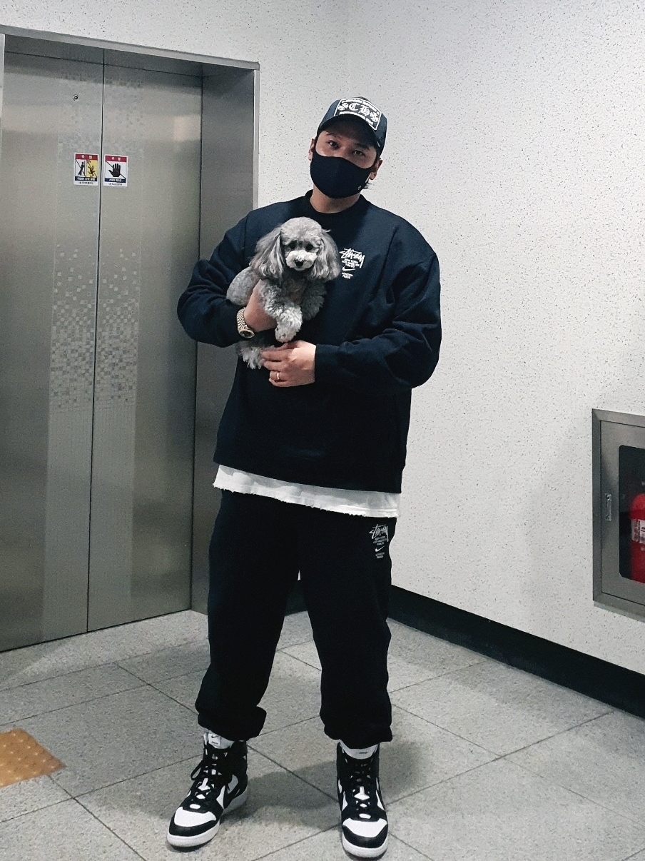 Nike x Stussy NRG ZR Fleece Crewneck Black - US/EU, Nike x Stussy NRG ZR Fleece Pants Black - US/EU 착용 스타일 - 2