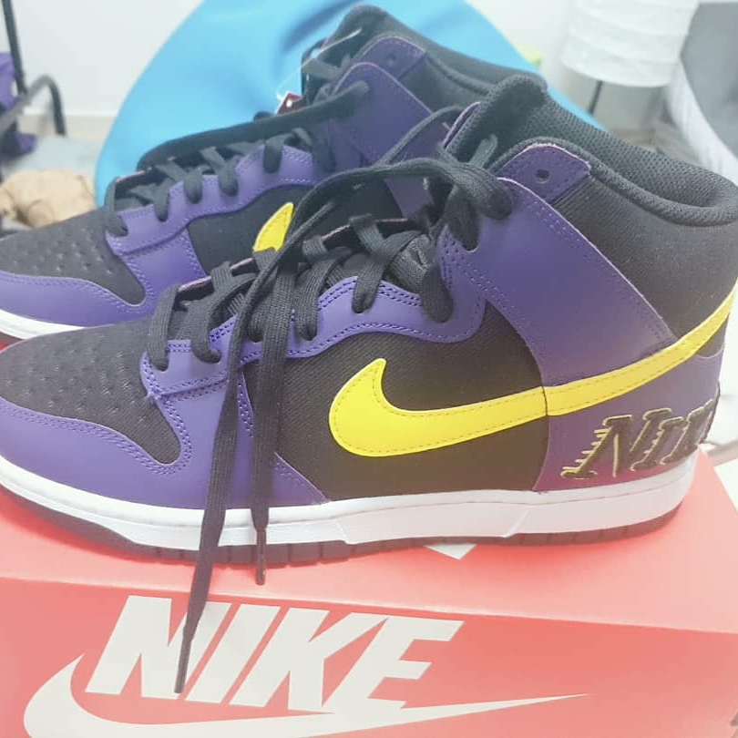 Nike Dunk High PRM EMB Court Purple 착용 스타일 - 3