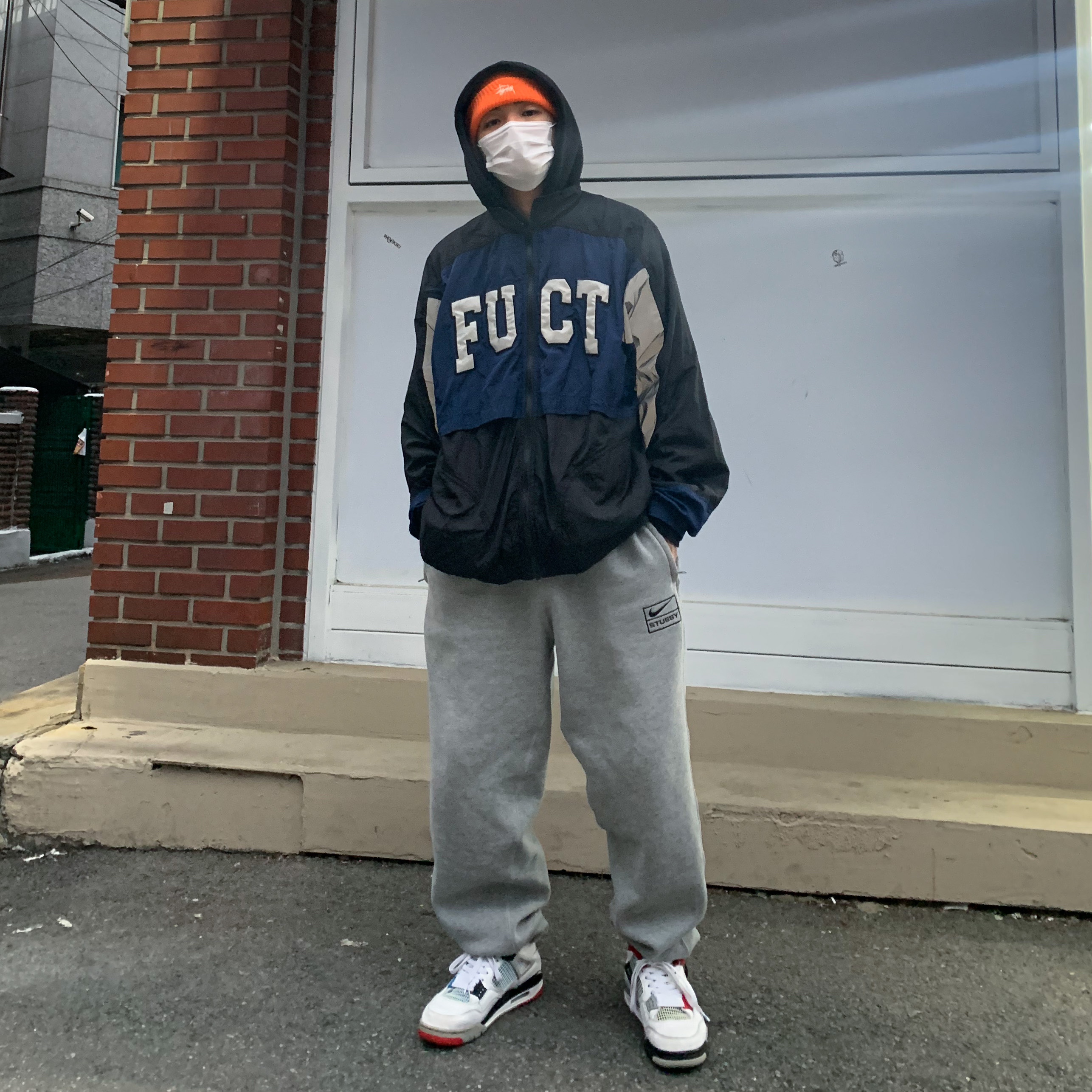 Nike x Stussy NRG BR Fleece Pants Grey, Jordan 4 Retro What The 4 착용 스타일 - 1