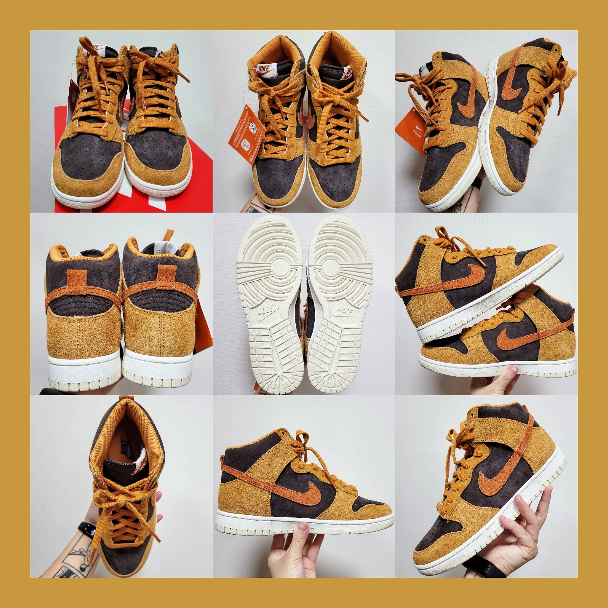 Nike Dunk High Retro PRM Dark Curry 착용 스타일