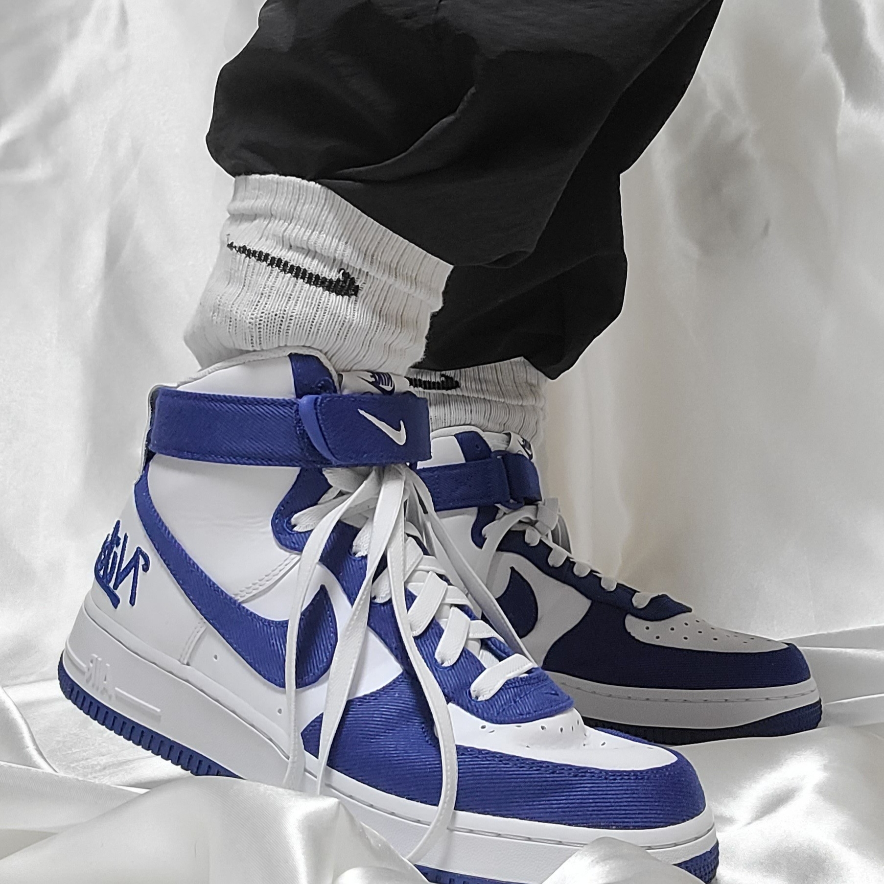 Nike Air Force 1 High '07 LV8 EMB Dodgers 착용 스타일 - 4