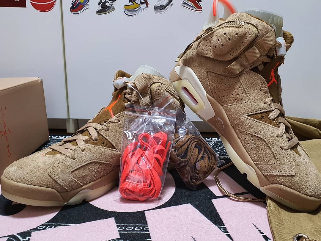 Jordan 6 x Travis Scott Retro SP British Khaki 착용 스타일 - 2
