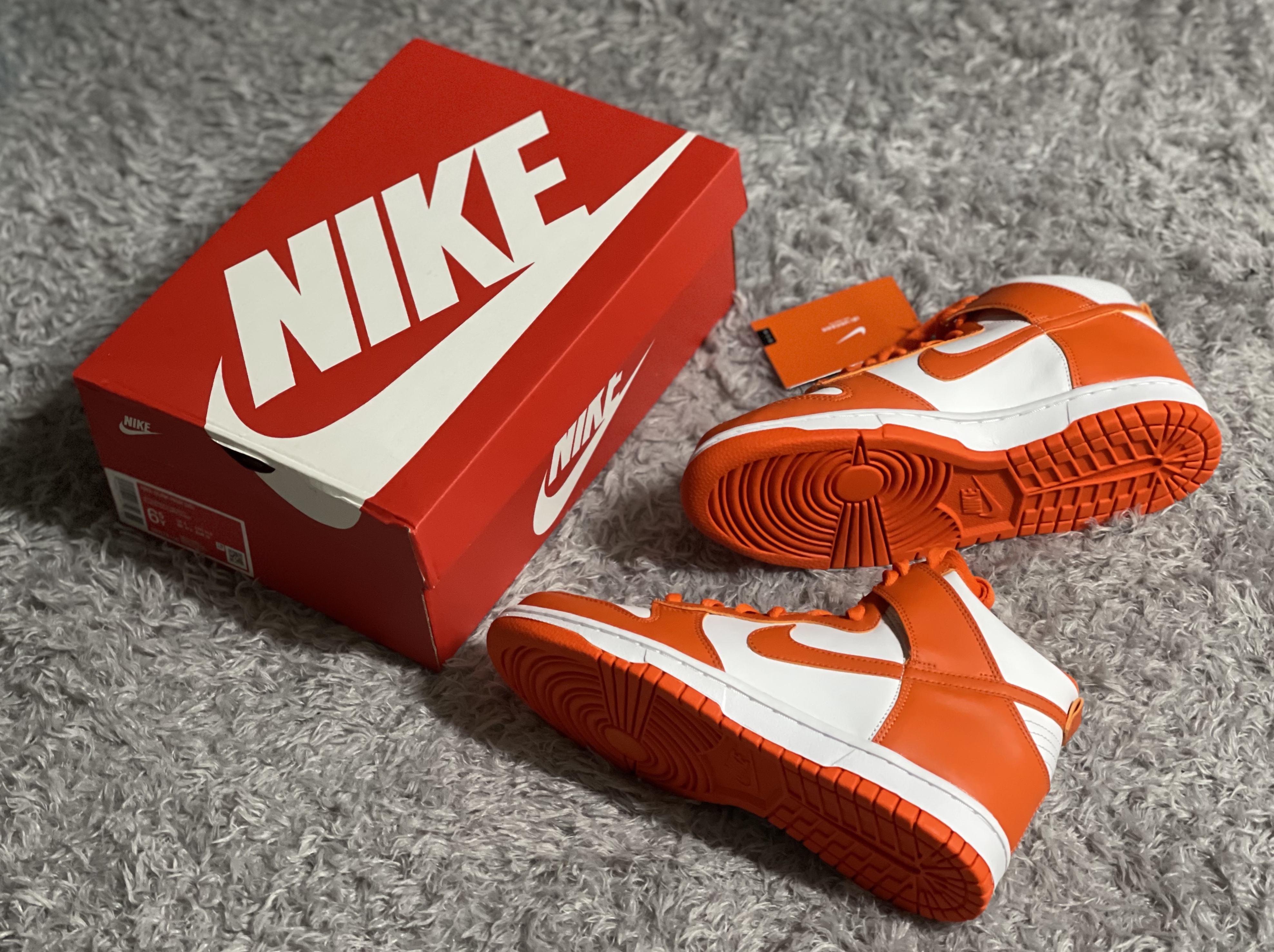 (GS) Nike Dunk High Orange Blaze, Nike Dunk High Retro Orange Blaze 착용 스타일 - 1