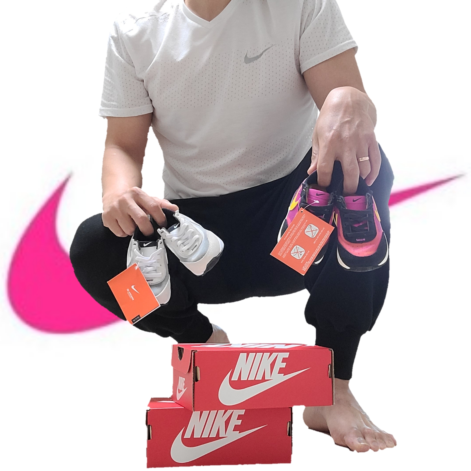(TD) Nike Waffle One Infinite Lilac, (TD) Nike Waffle One Active Fuchsia 착용 스타일