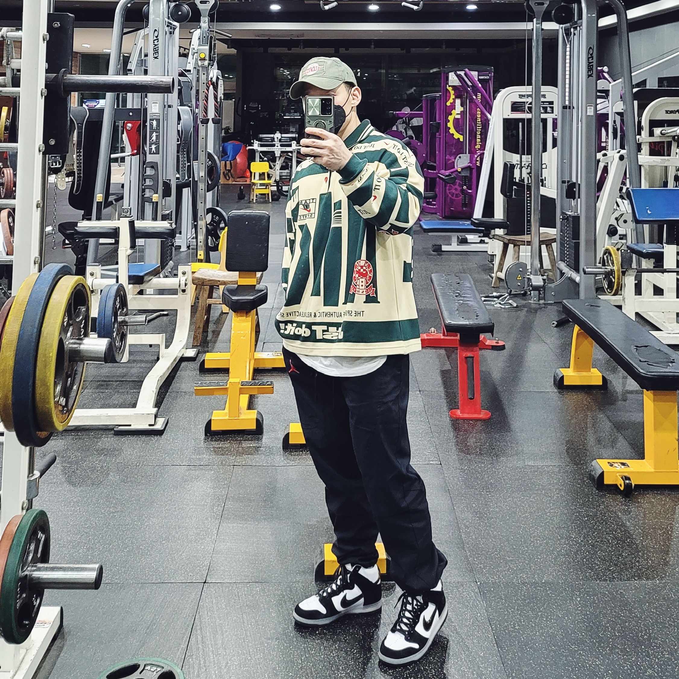 Nike x Cactus Plant Flea Market Long Sleeve Polo Natural - Asia, Nike x Slam Jam Dunk High SP Clear Black 착용 스타일 - 1