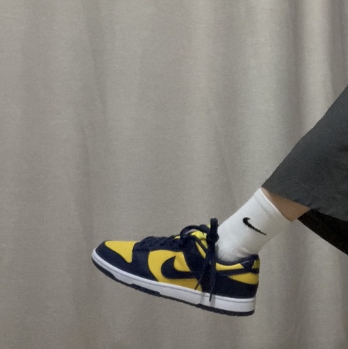 Nike Dunk Low Retro Varsity Maize, Nike Dunk Low Retro Medium Grey 착용 스타일 - 1