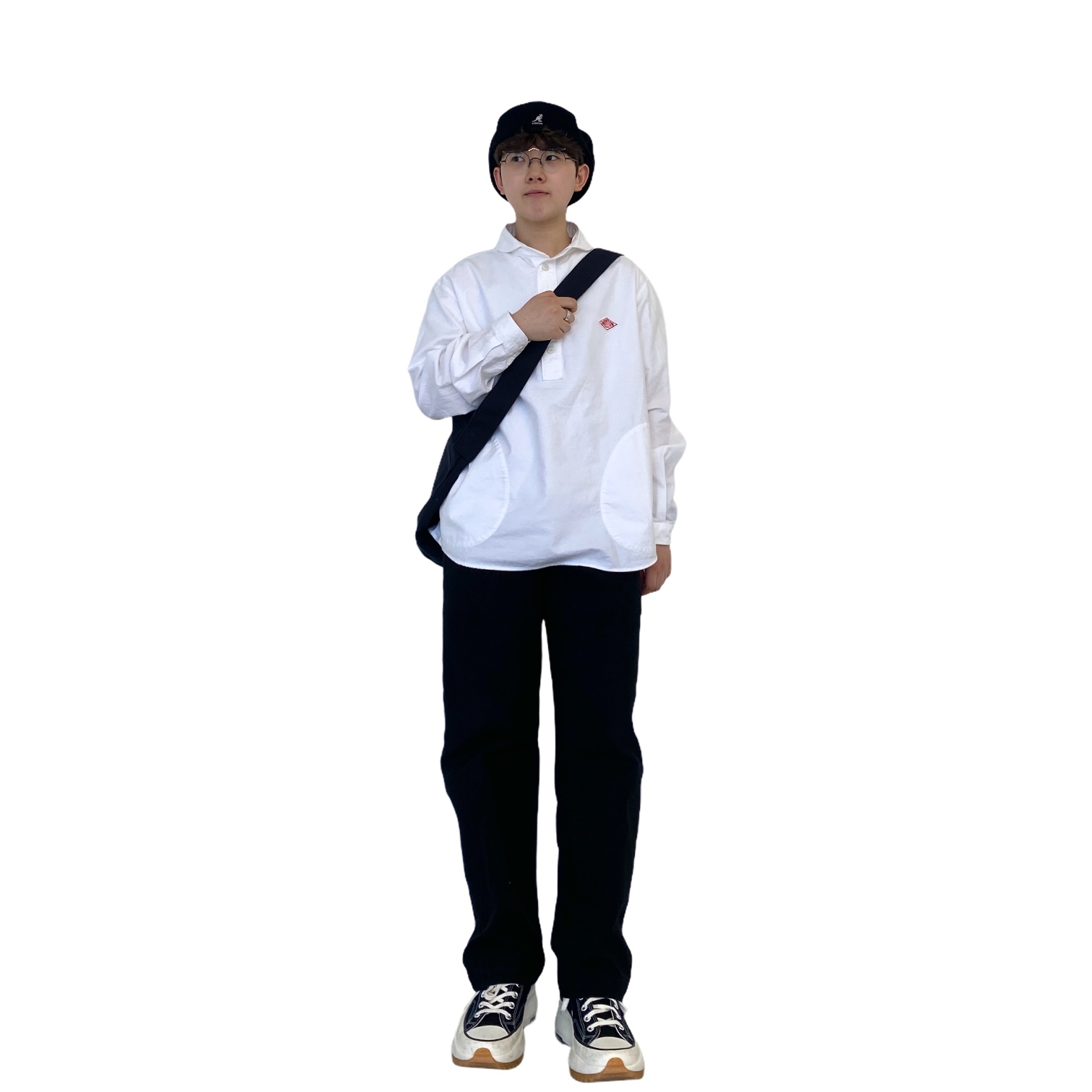 Converse x JW Anderson Run Star Hike Hi Black 착용 스타일 - 1