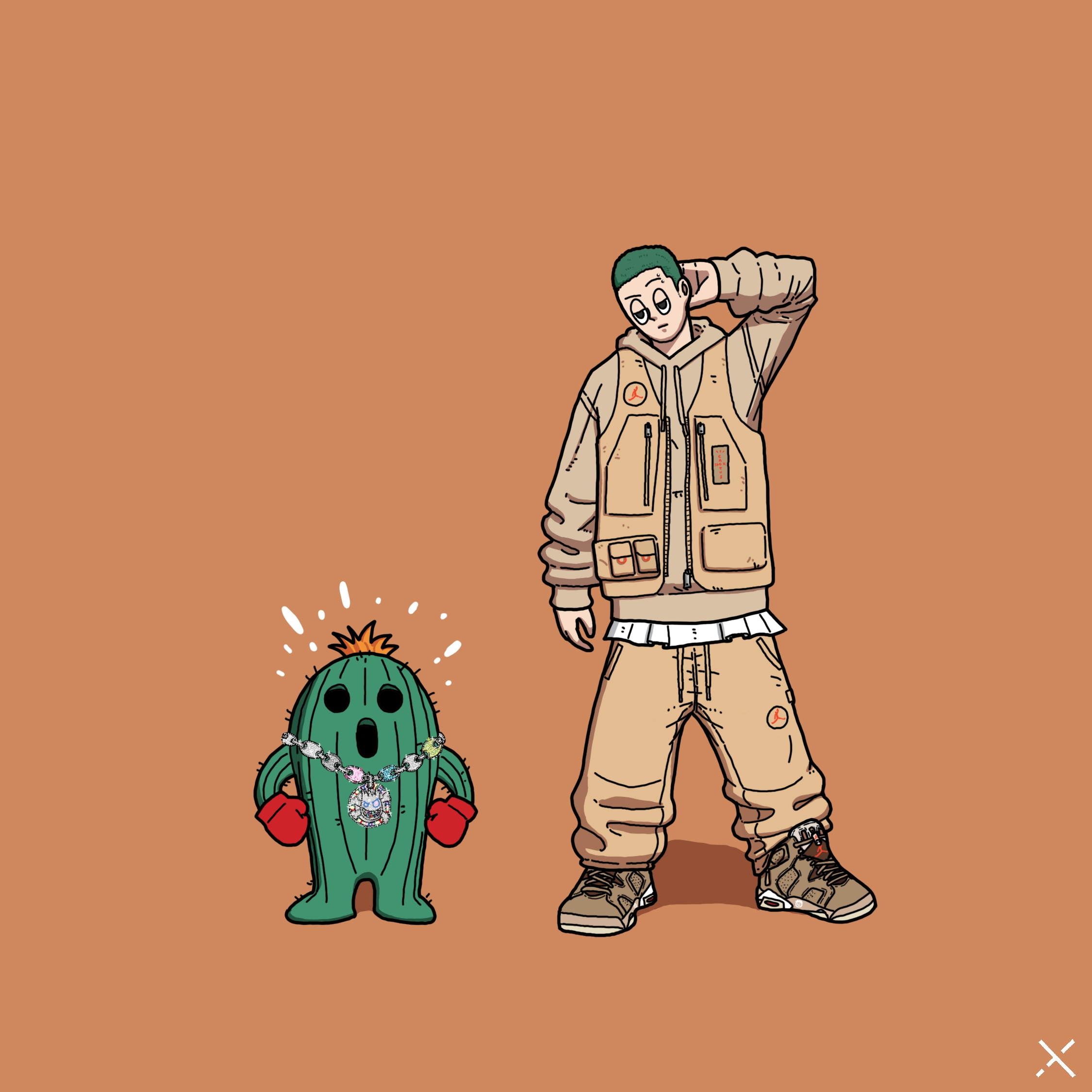 Jordan 6 x Travis Scott Retro SP British Khaki, Jordan x Travis Scott Pullover Hoodie - Asia 착용 스타일 - 1