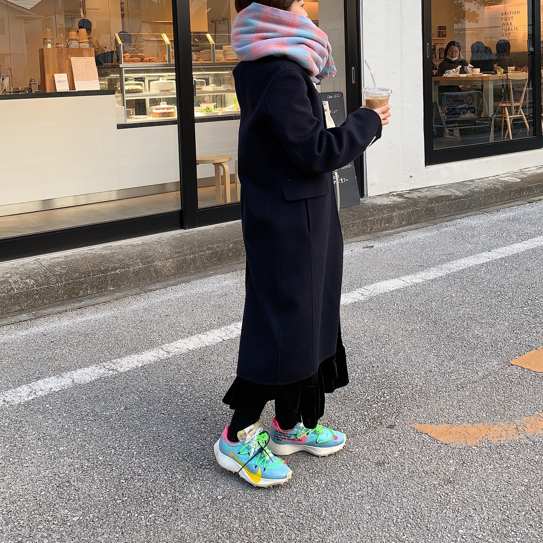 (W) Nike x Off-White Vapor Street Polarized Blue 착용 스타일 - 3