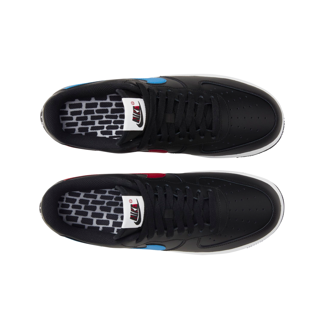 나이키 에어포스 1 '07 미스매치 스우시 블랙(Nike Air Force 1 '07 Mismatch Swooshes Black) - 2