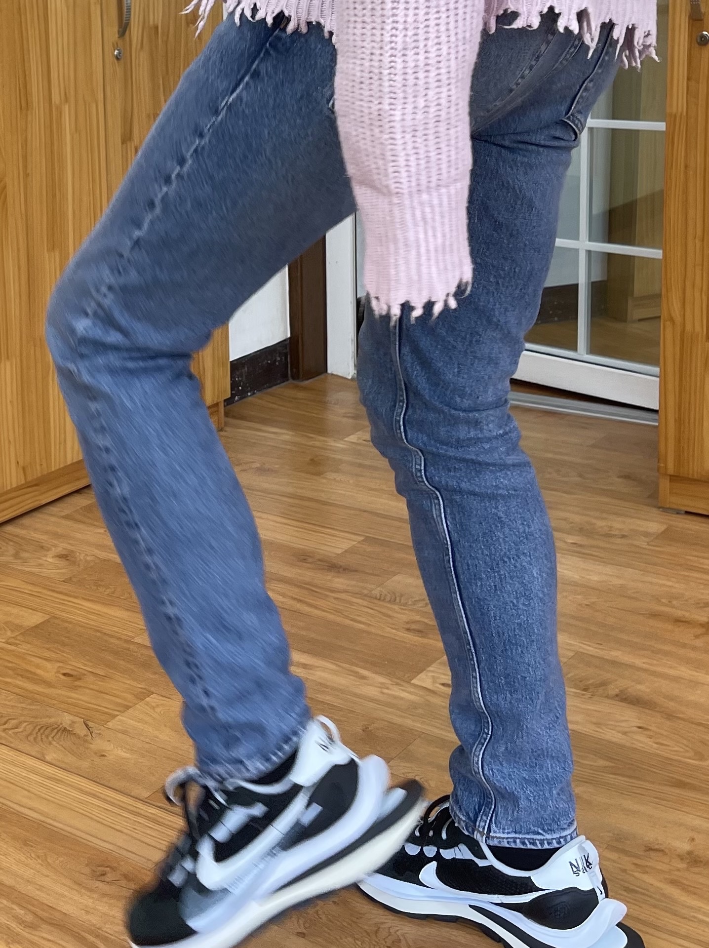 Nike x Sacai VaporWaffle Black White 착용 스타일