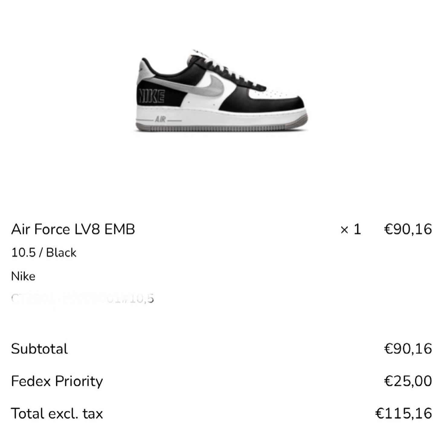Nike Air Force 1 '07 LV8 EMB Black Silver 착용 스타일 - 2