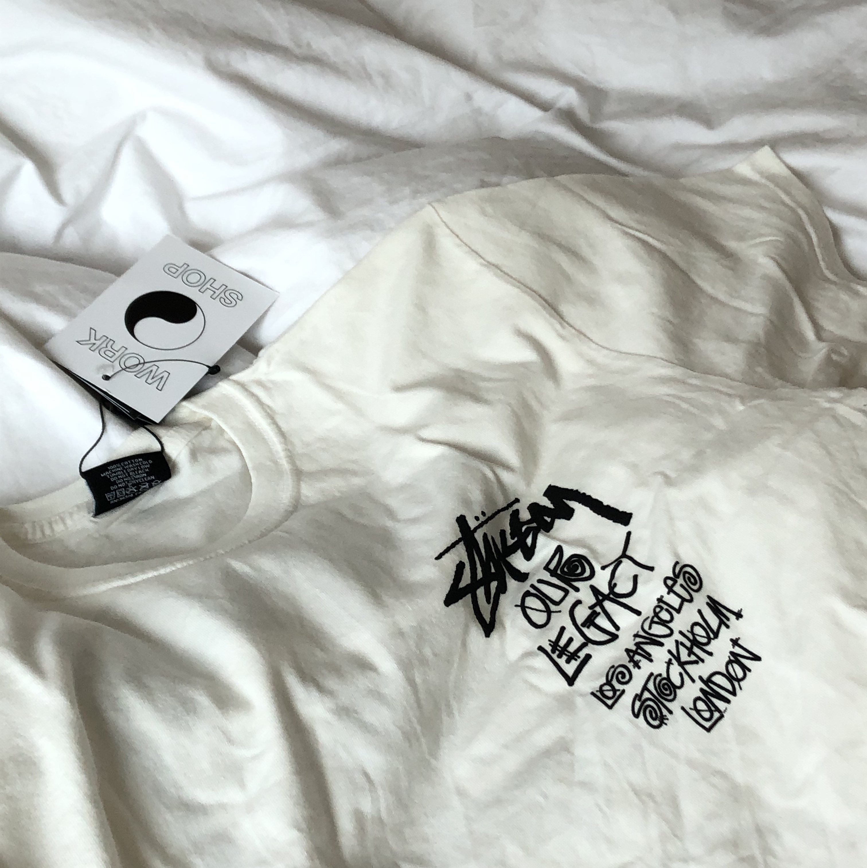 Stussy x Our Legacy Surfman T-Shirt White - 21SS 착용 스타일 - 1