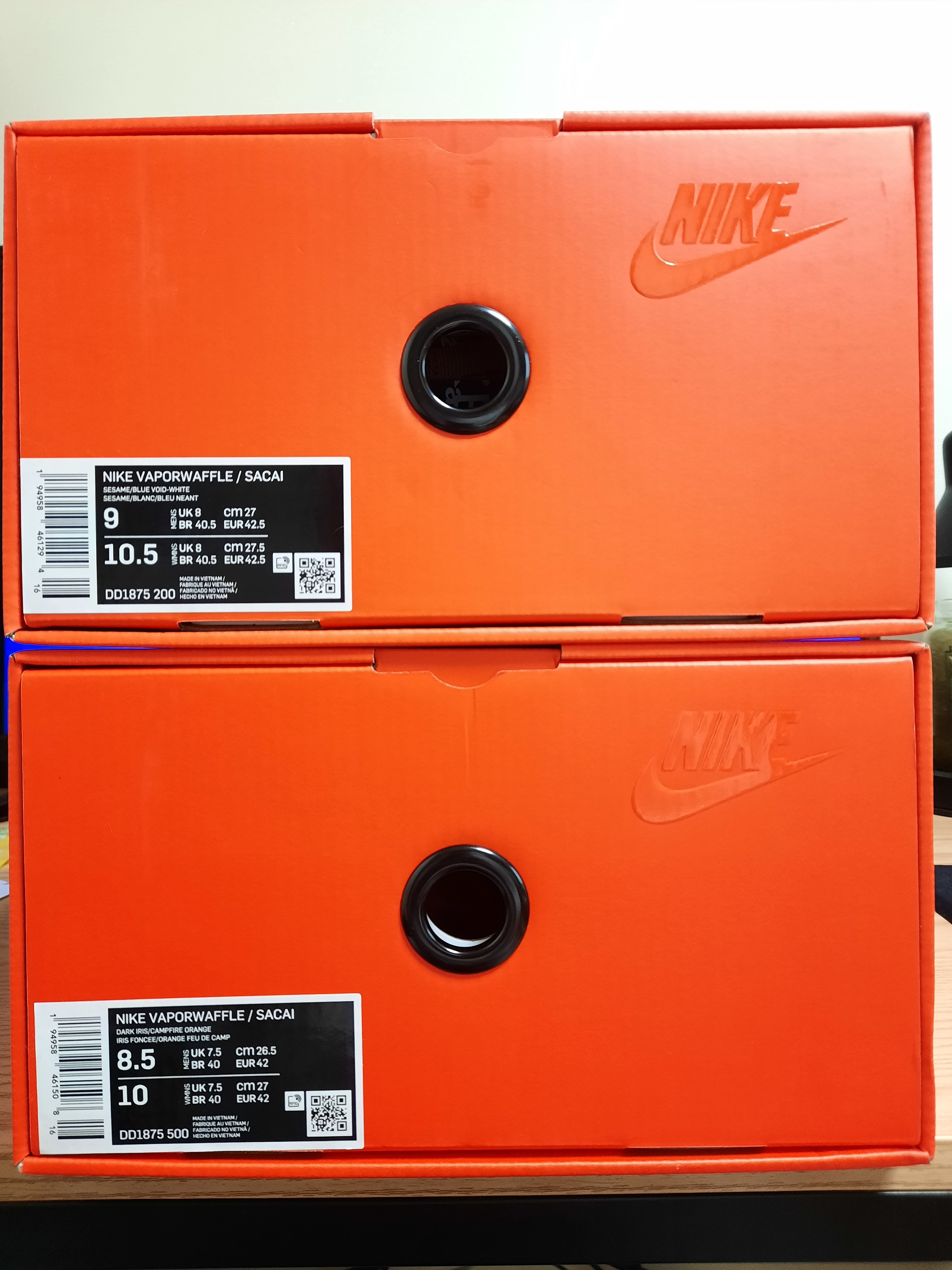 Nike x Sacai VaporWaffle Sesame and Blue Void, Nike x Sacai VaporWaffle Dark Iris 착용 스타일 - 1