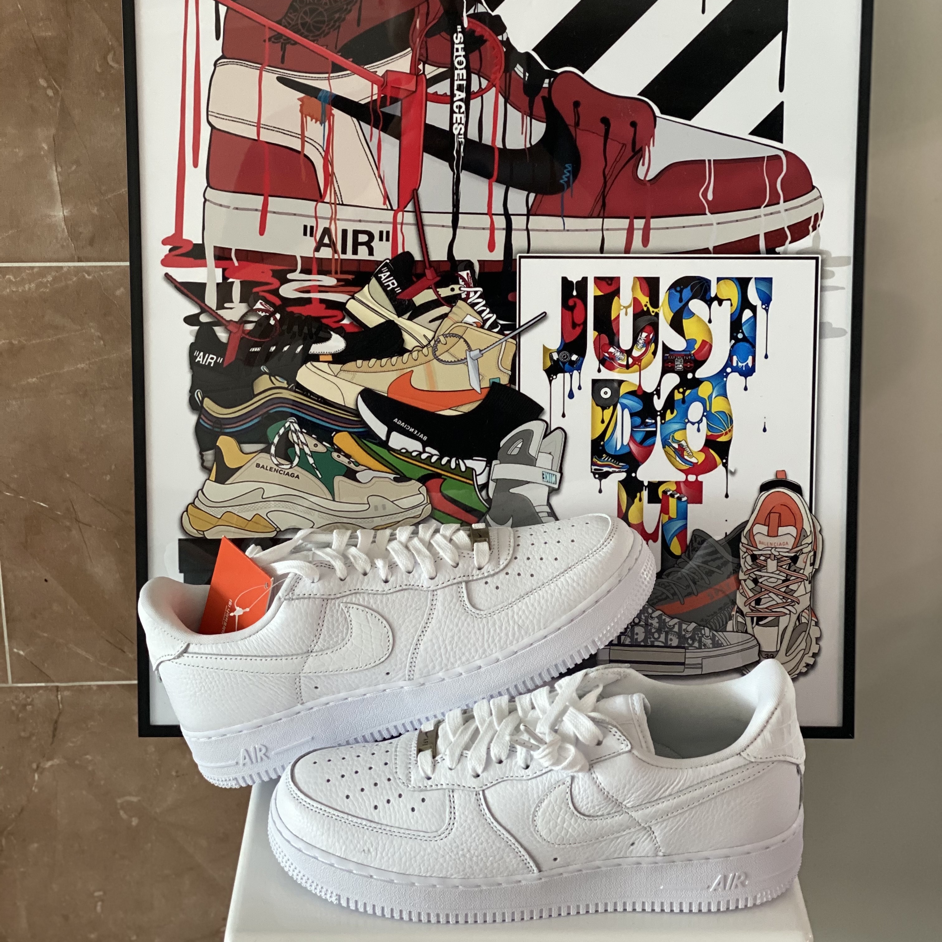 Nike Air Force 1 '07 Craft Triple White 착용 스타일 - 1