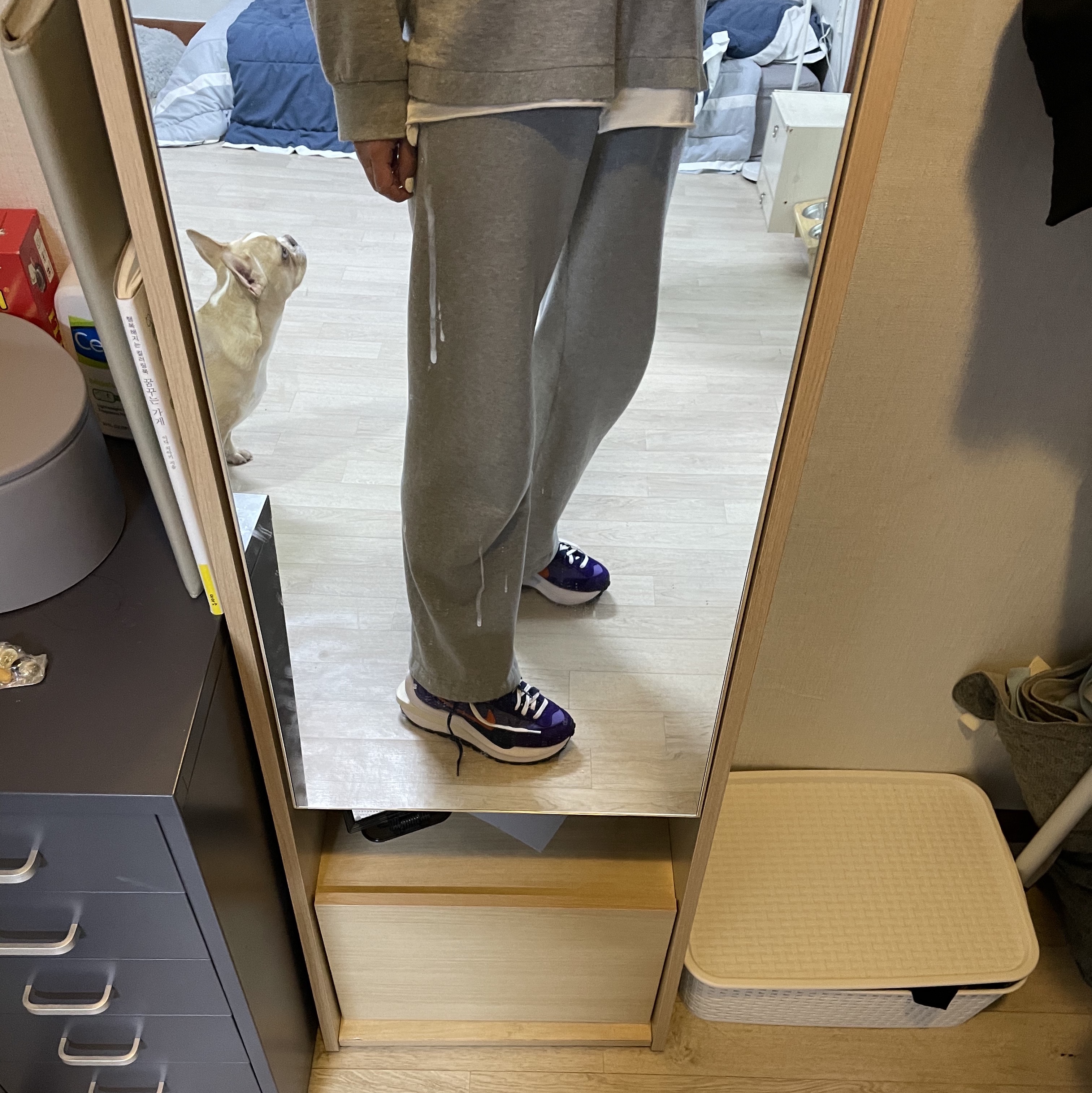 Nike x Sacai VaporWaffle Dark Iris 착용 스타일 - 1