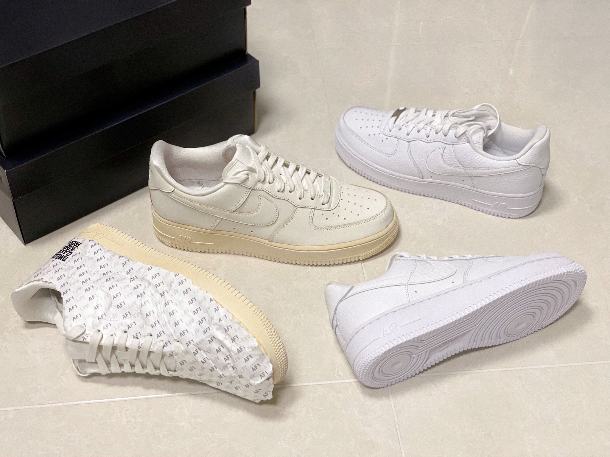 Nike Air Force 1 '07 LV8 Timeless Classic, Nike Air Force 1 '07 Craft Triple White 착용 스타일