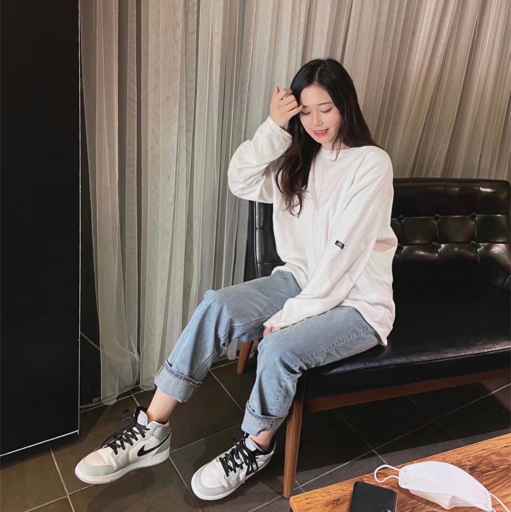 (GS) Jordan 1 Mid Light Smoke Grey, Jordan 1 Mid Light Smoke Grey 착용 스타일