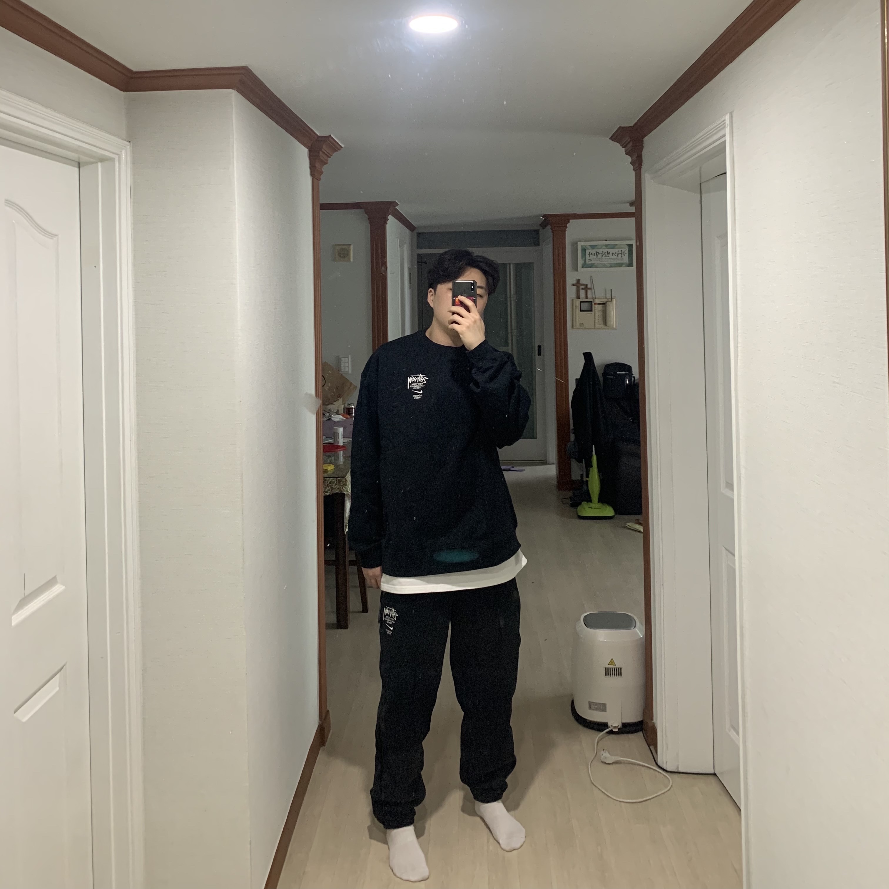 Nike x Stussy NRG ZR Fleece Pants Black - US/EU, Nike x Stussy NRG ZR Fleece Crewneck Black - US/EU 착용 스타일