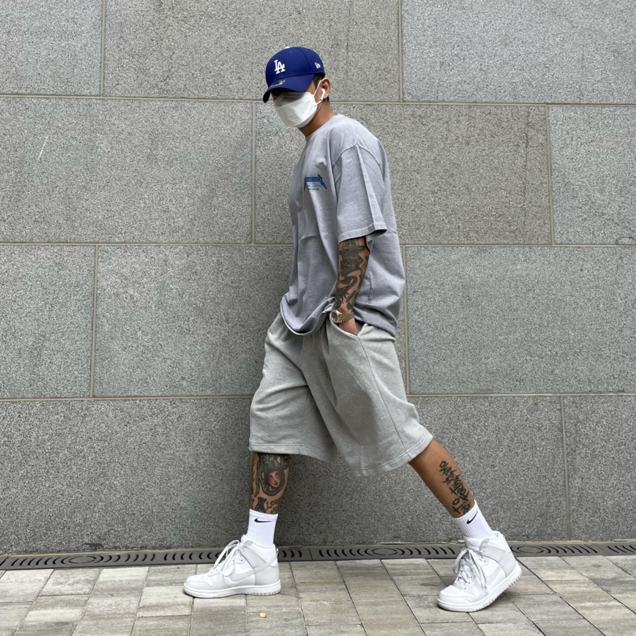 Nike Dunk High Retro Vast Grey 착용 스타일