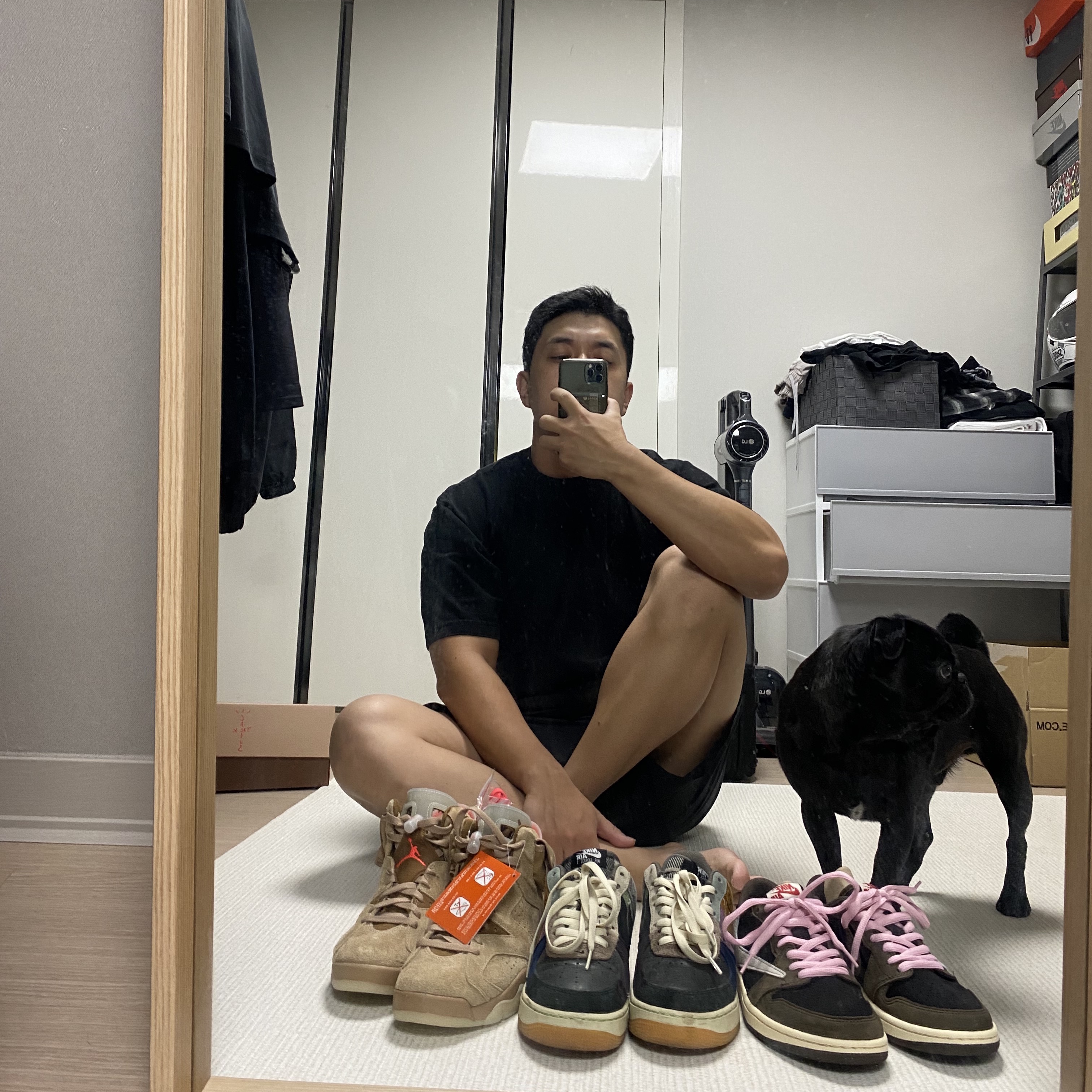 Nike x Travis Scott Air Force 1 Low Cactus Jack, Jordan 6 x Travis Scott Retro SP British Khaki 착용 스타일 - 2