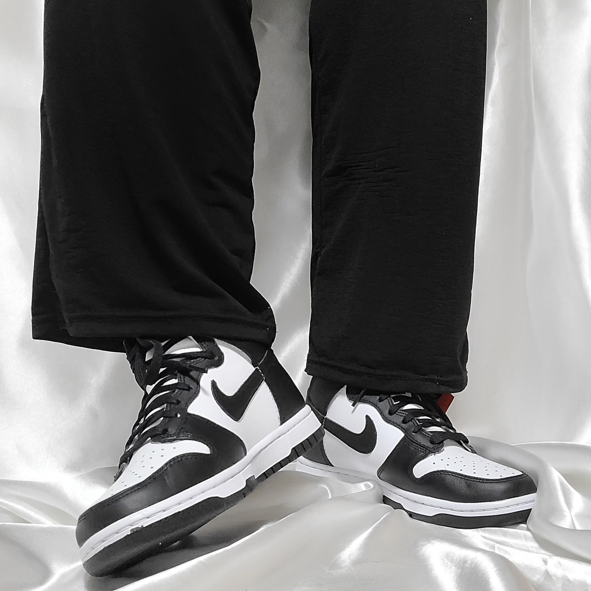 Nike Dunk High Retro Black and White, (W) Nike Dunk High Black and White 착용 스타일 - 1