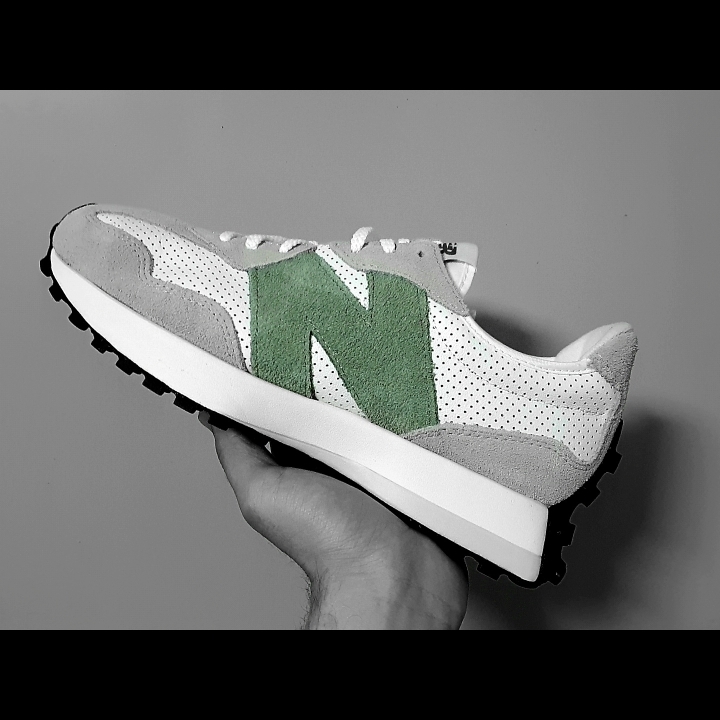 (W) New Balance 327 Grey Green - JD Sports Exclusive 착용 스타일