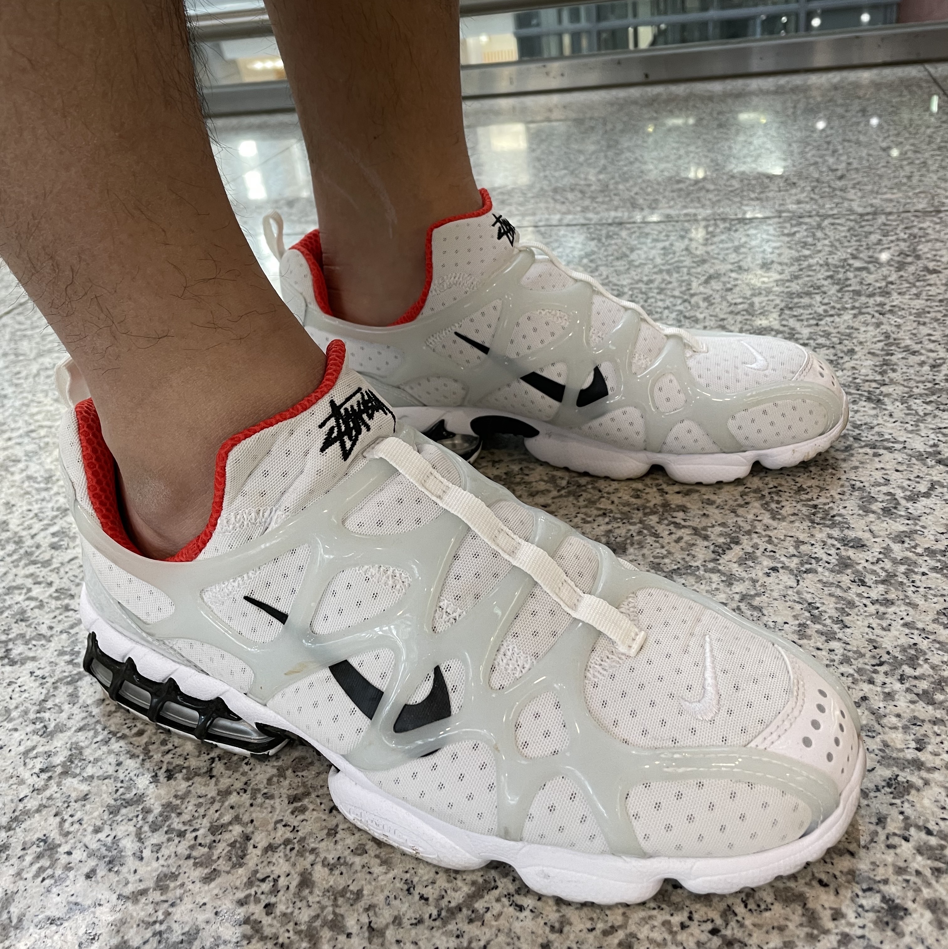 Nike x Stussy Air Zoom Spiridon Kukini White 착용 스타일 - 2
